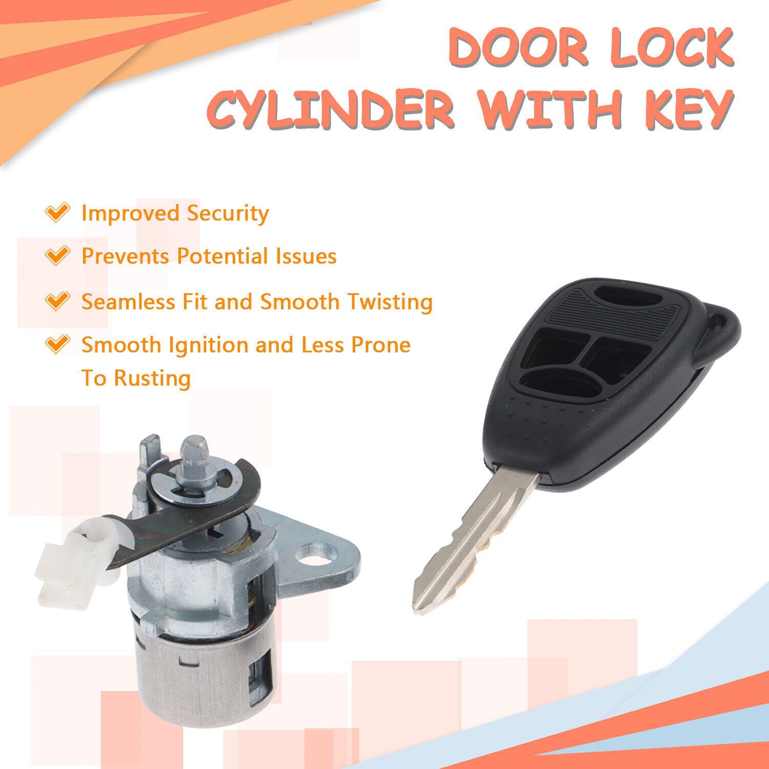 Door Lock Switch Lock Cylinder Key Set for Journey Magnum Grand Caravan Dodge
