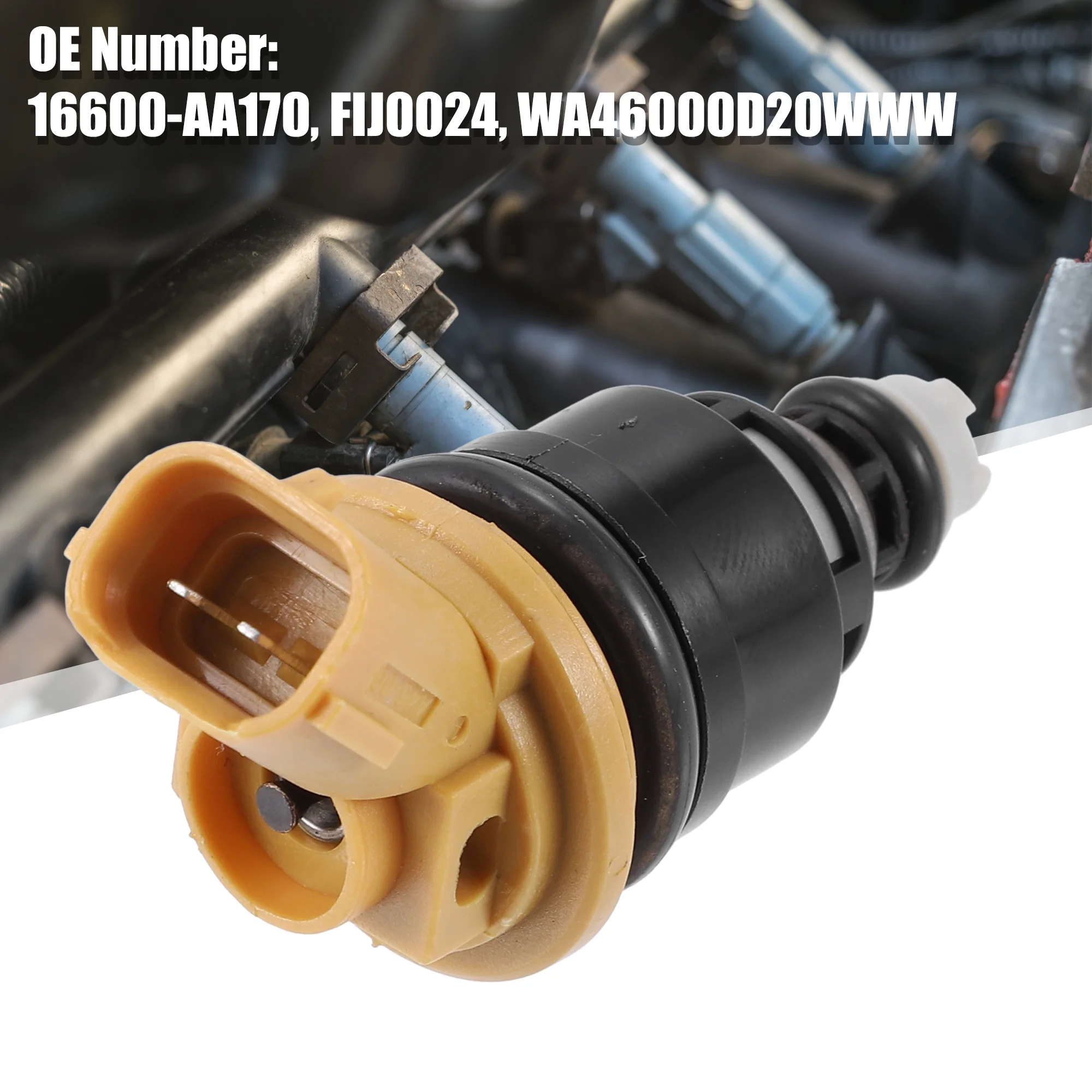 Unique Bargains 4 Pcs 16600-AA170 Fuel Injector for Subaru Baja 2.5L Turbo 2004-2006 Metal Plastic Black Yellow