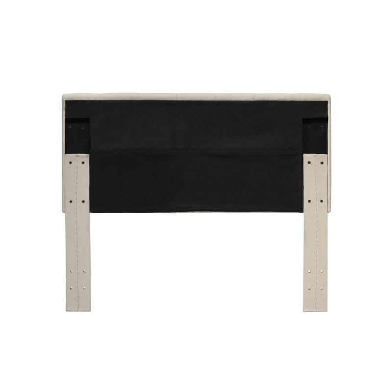 Furniture of America Warscher Fabric Full Queen Tufted Headboard in Ivory