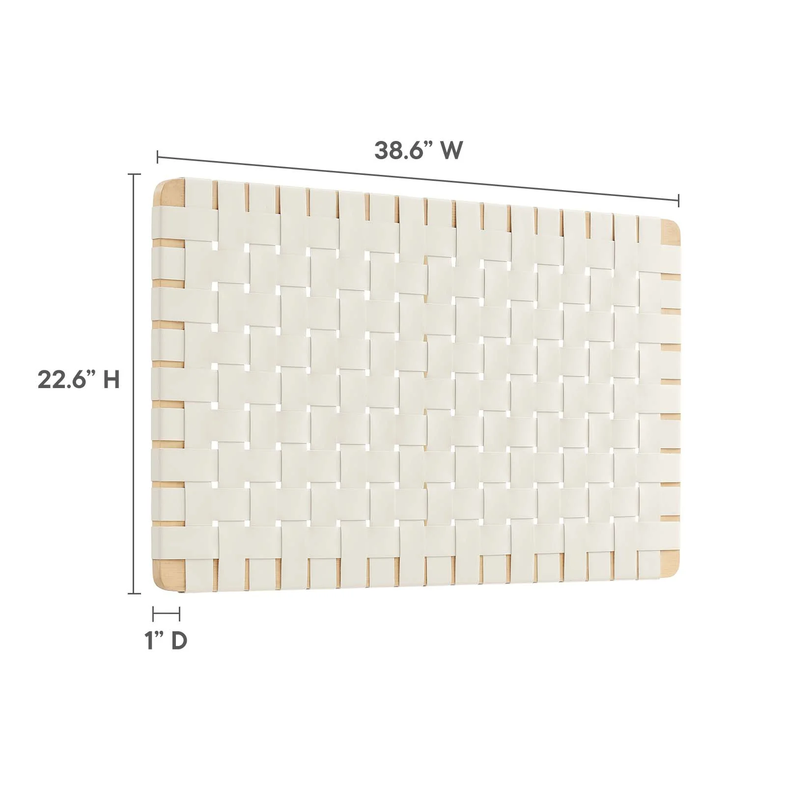 Modway Sparta Weave Wall-Mount Twin Vegan Leather Headboard in Natural Beige