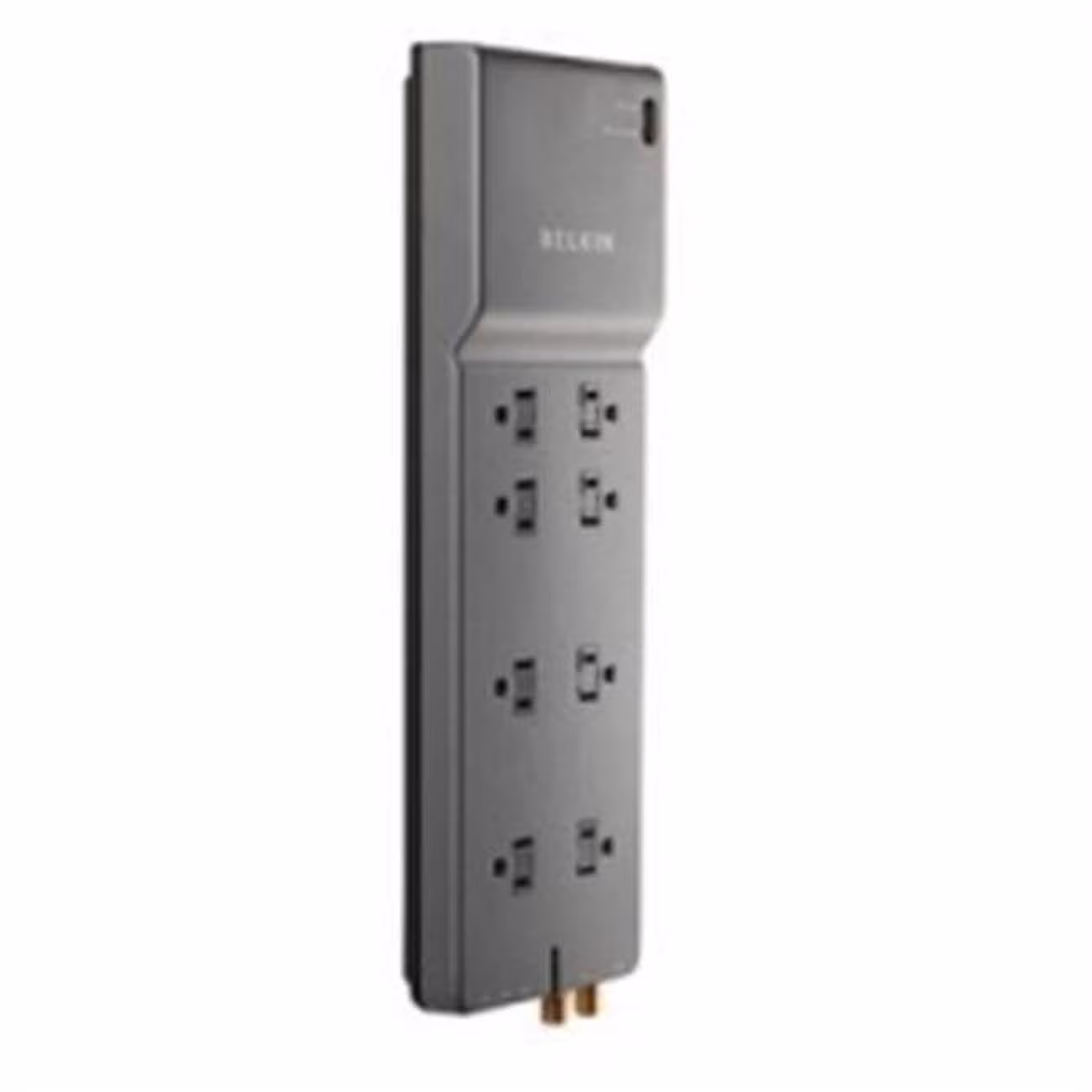 Home/Office Surge Protector 8 Outlets, 12 ft Cord, 3390 Joules, Dark Gray