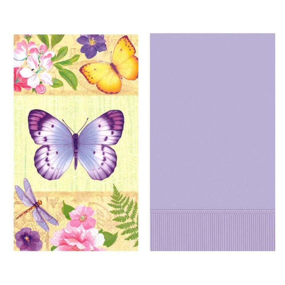 Spring and Easter Bathroom Guest Towels, Disposable Paper  Napkins, Set of 2 - Butterflies - Lavender
