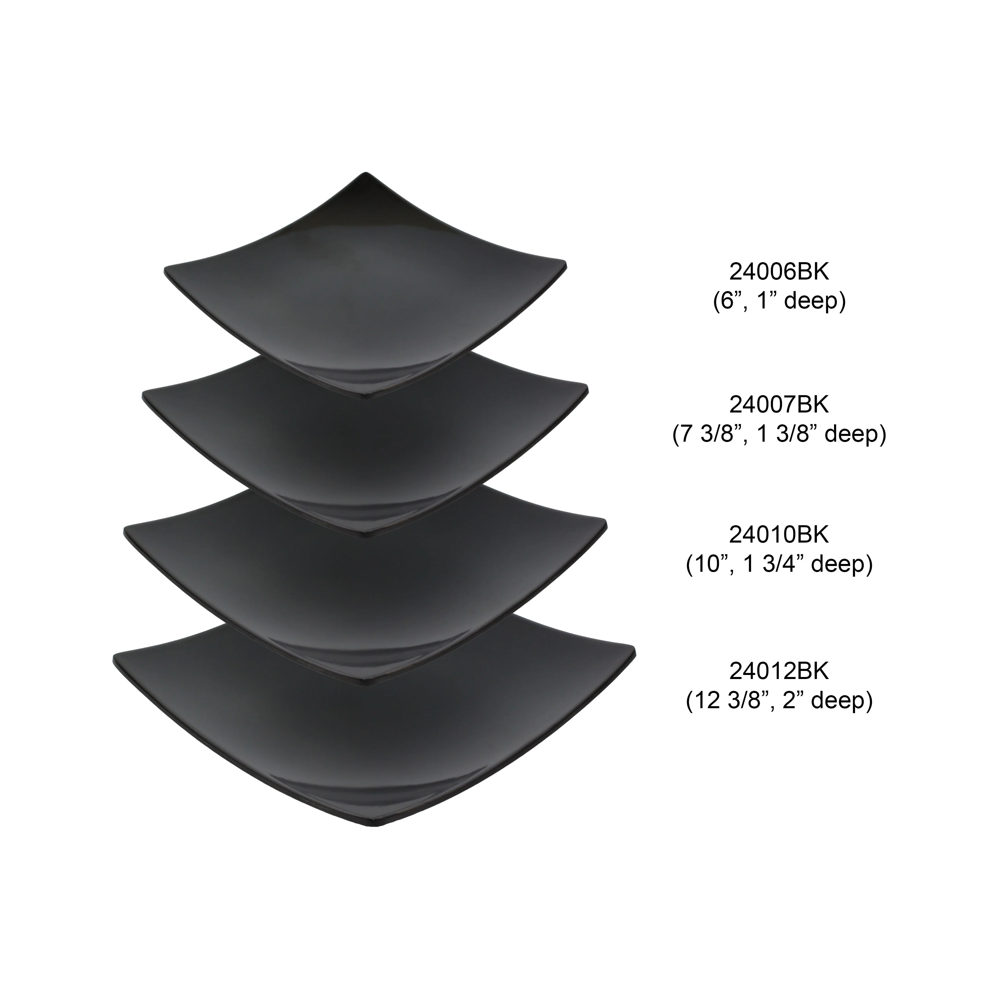 Excellante Classic Black Extra Heavy Weight Melamine Dinnerware Collection 7 3/8