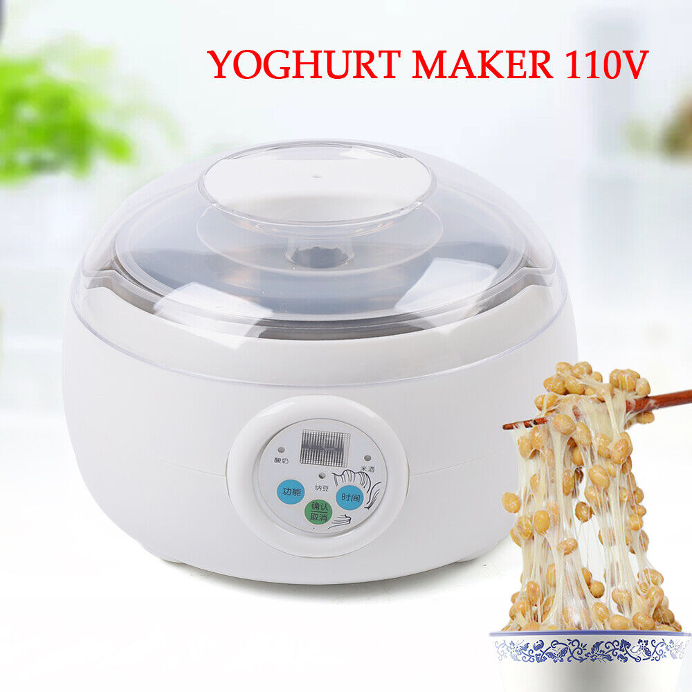 ZhdnBhnos 1.5L Yogurt Natto Machine Household Natto Yogurt Rice Wine Maker Machine Stainless Steel 15W 110V