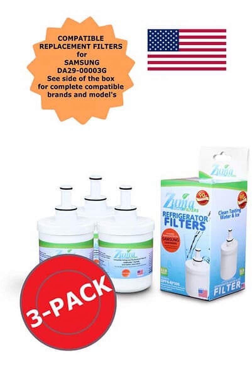 ZUMA Brand , Water and Ice Filter , Model # OPFS-RF300 , Compatible with Samsung® DA29-00003A-B - 3 Pack - Made in U.S.A.