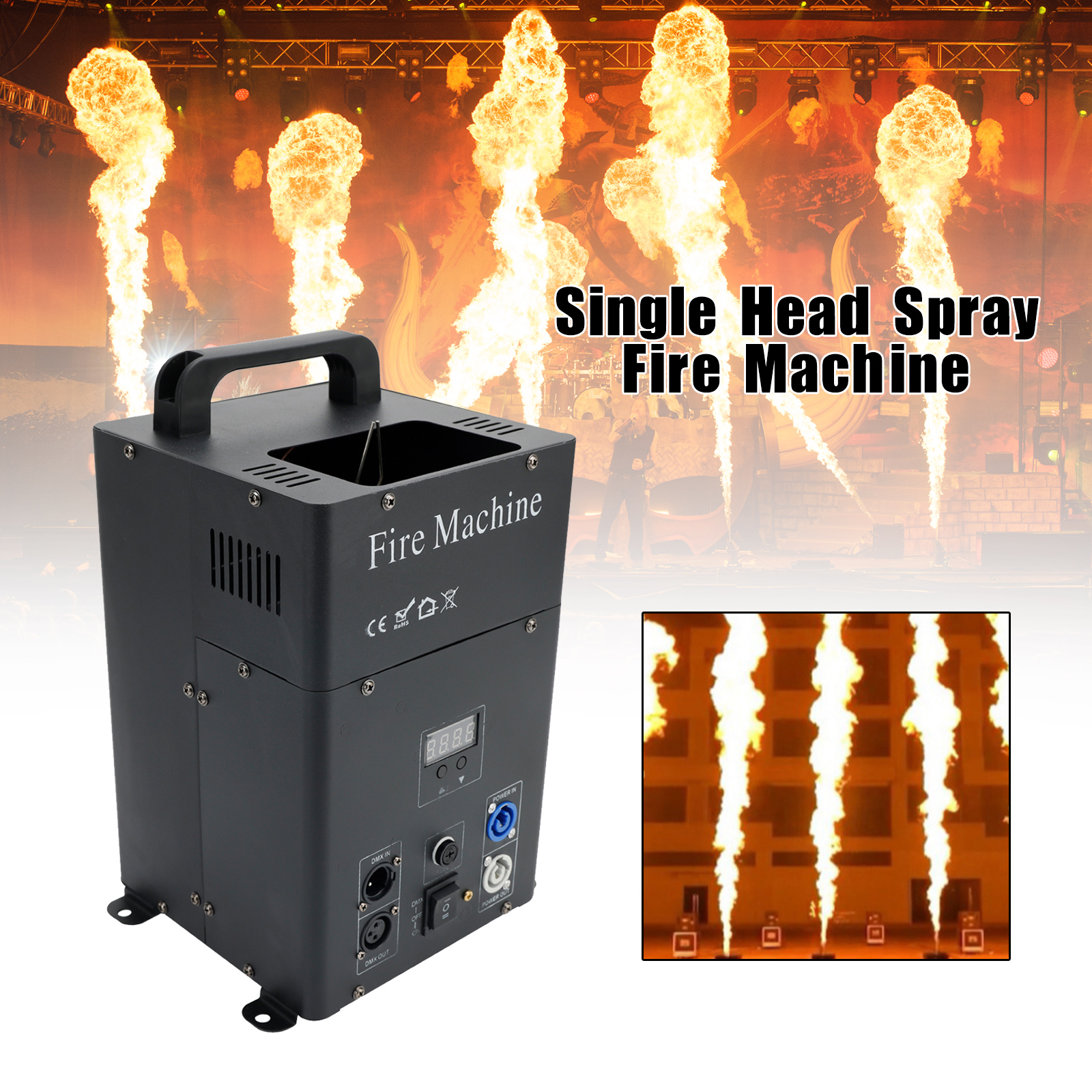 DMX Flame Thrower Projector Single Head Spray Fire Machine For Stage Performance Series