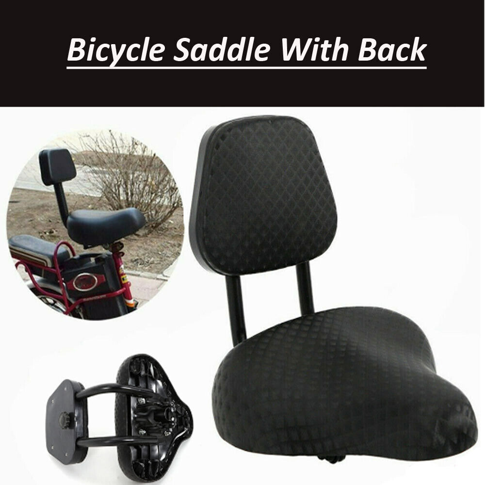 Black Wide Comfort Cruiser Tricycle Bike Bicycle Saddle Seat Back Rest Universal