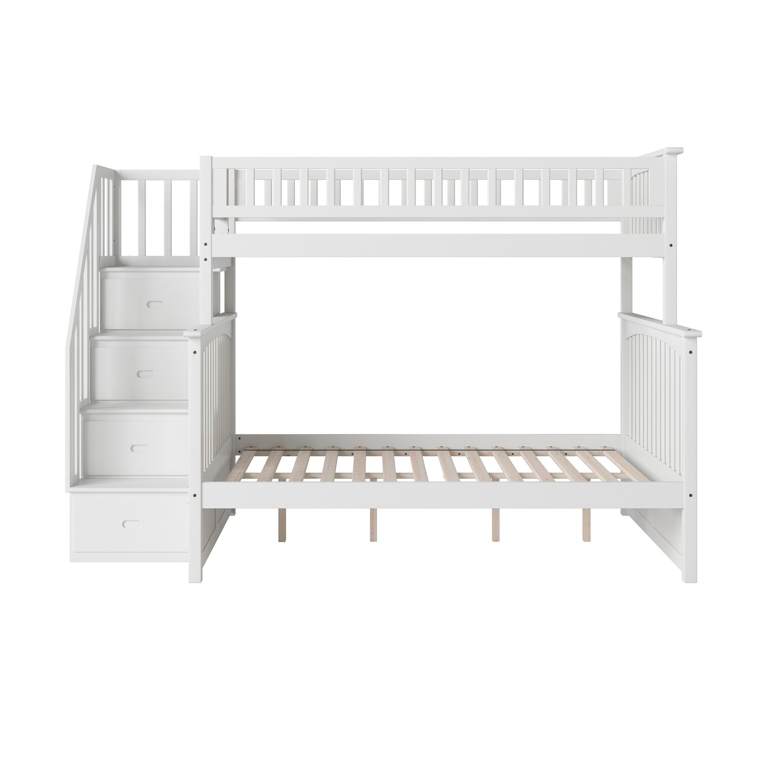 AFI Columbia Staircase Bunk Bed Twin over Full in White