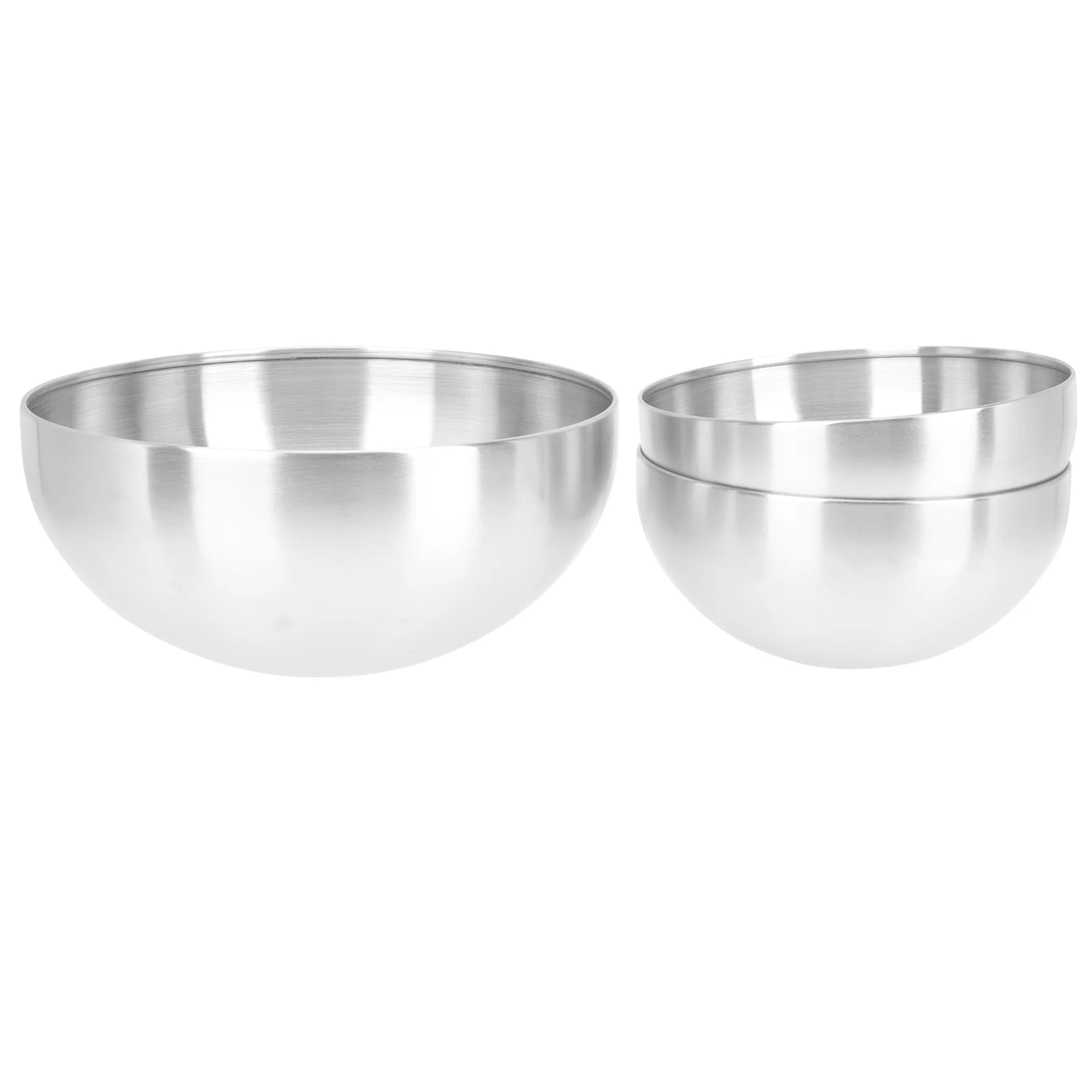 Frcolor Bowl Bowls Stainless Steel Mixing Nesting Cooking Metal Serving Salad Snack Ramen Fruit Noodle Prep Soup Dish Large