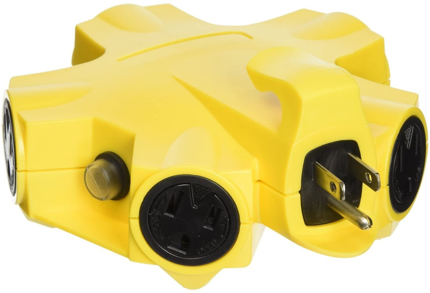 3 Pack Coleman Cable 827362 5 Outlet Adapter with Cord Locks - Yellow3