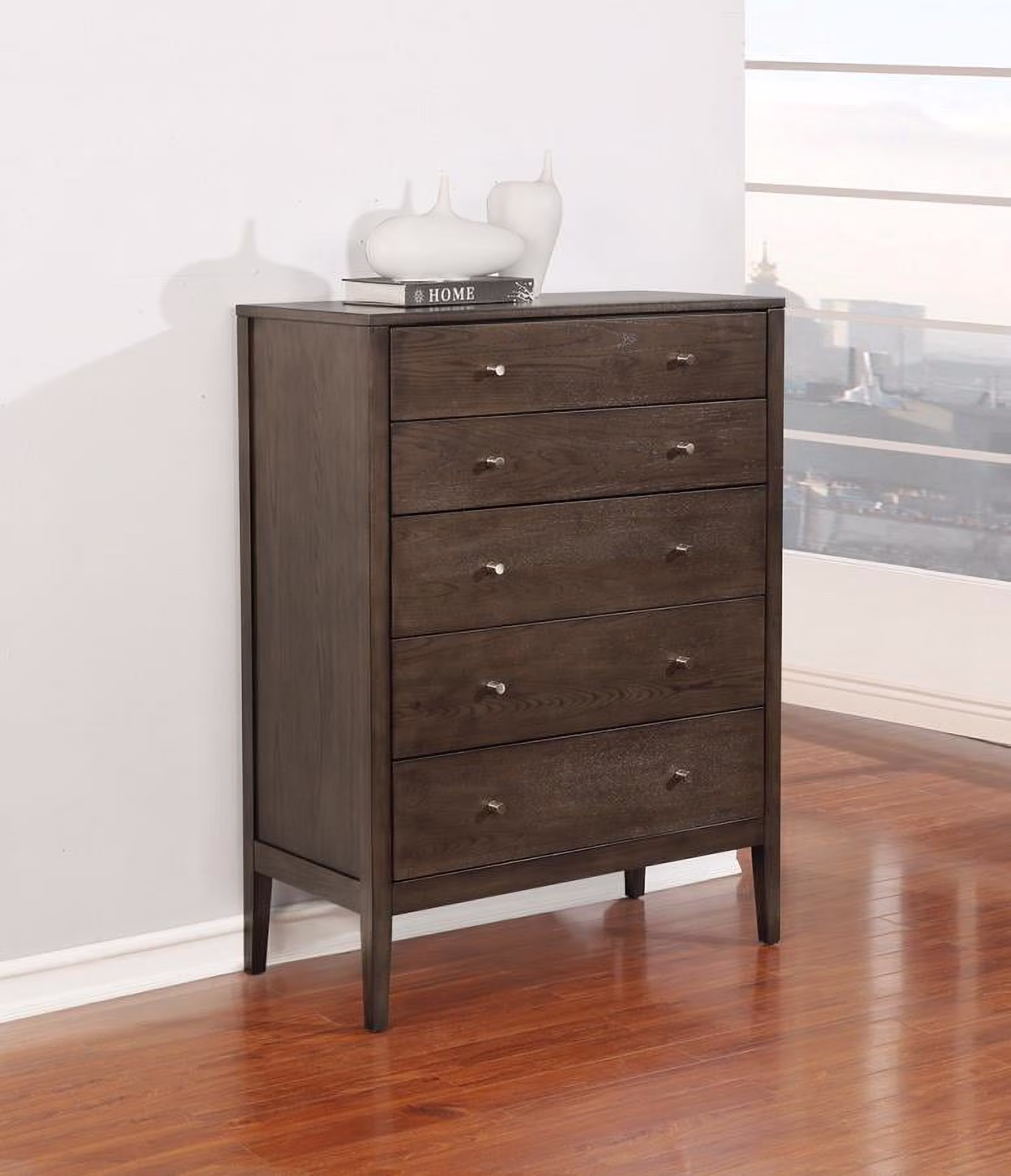 Lompoc Mid-Century Modern Chest, Cappuccino