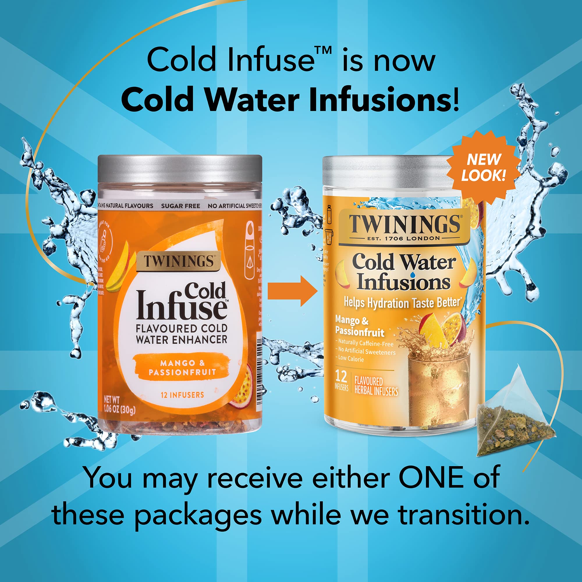 Twinings Cold Water Infusions Flavored Water Enhancer, Mango & Passionfruit, 12 Infusers 12 Count (Pack Of 6)