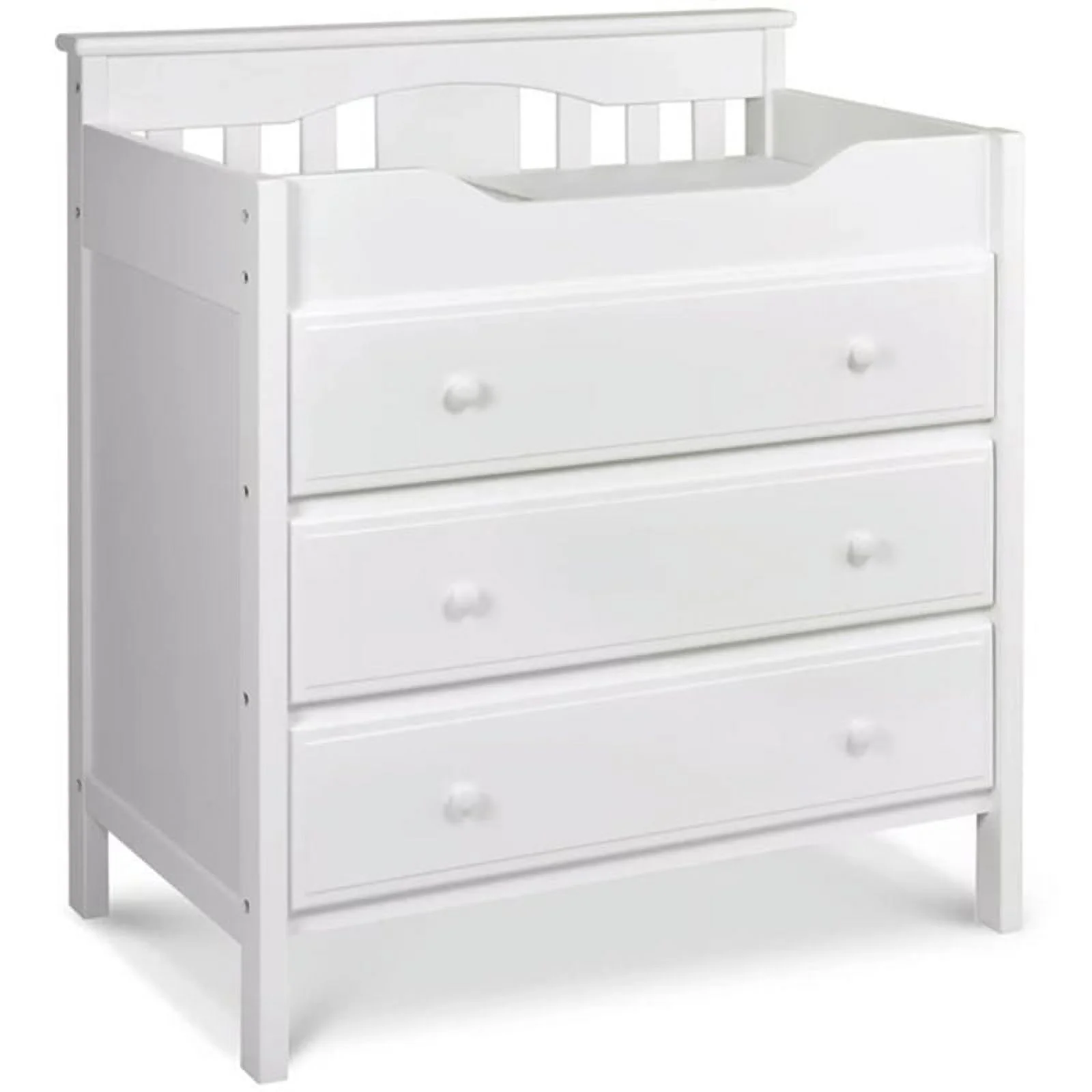 3 in 1 Convertible Crib Set with Matching Changing Table Dresser in White