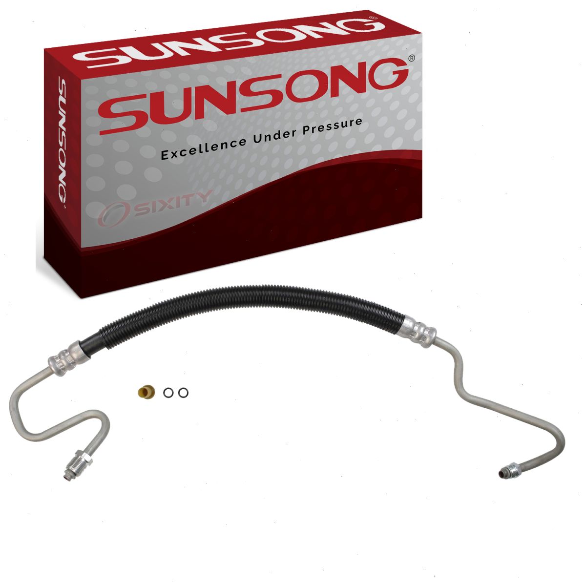 Sunsong Power Steering Pressure Line Hose compatible with Chevrolet Silverado 1500 4.3L 4.8L 5.3L V6 V8 1999-2007