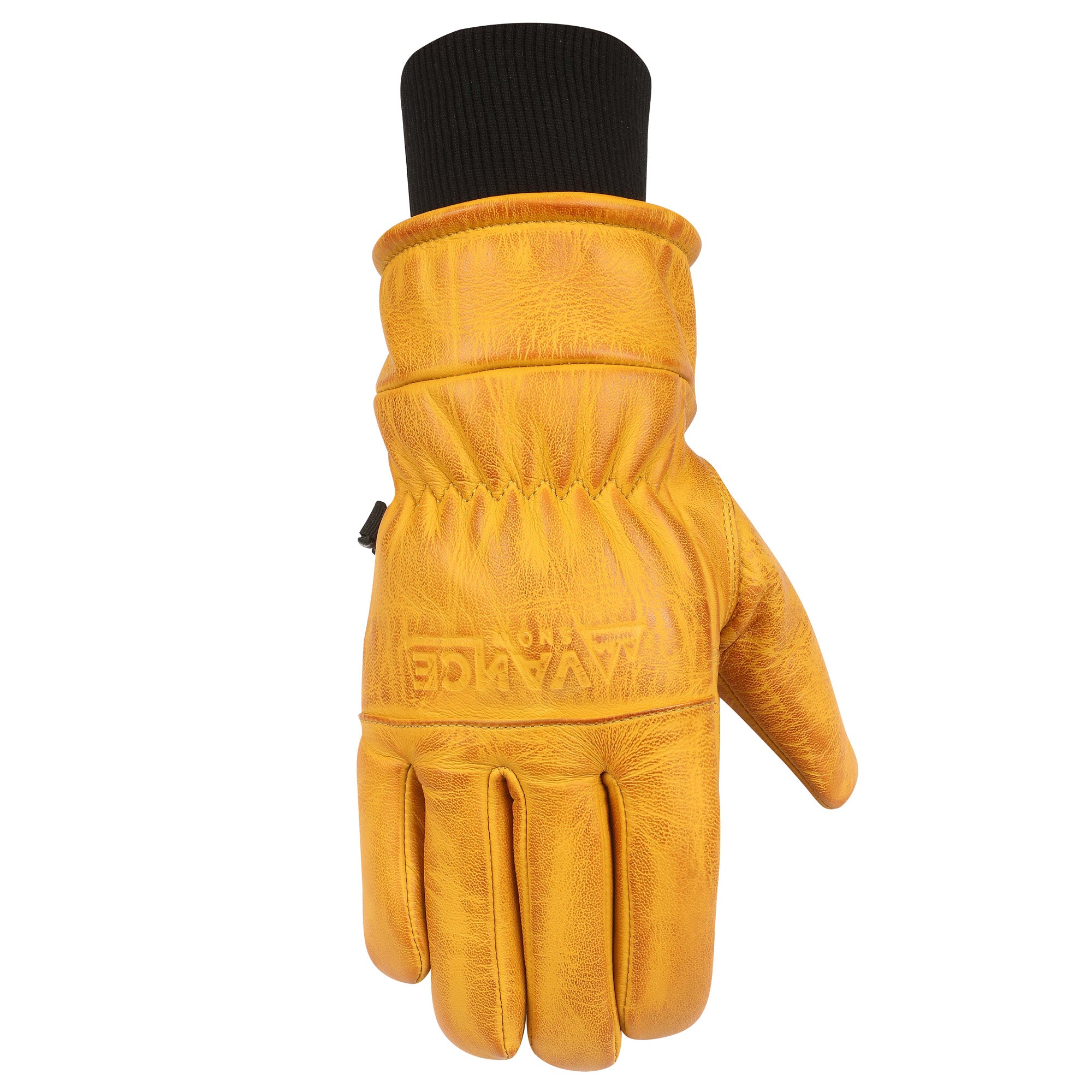 Vance Snow Goatskin Leather Waterproof Insulated Ski and Snowboard Gloves, Natural Tan