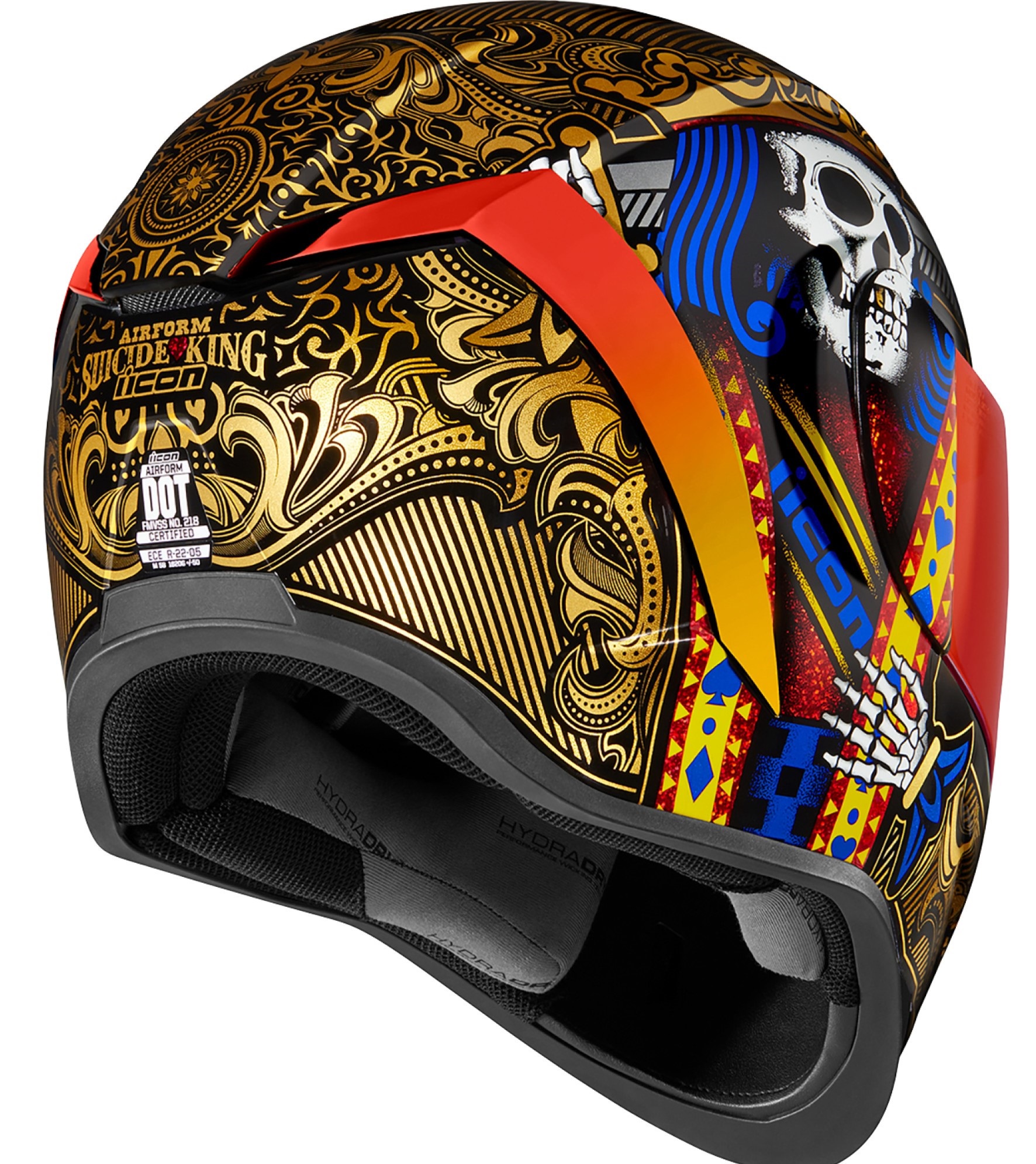 Icon Airform Suicide King Motorcycle Helmet Gold SM