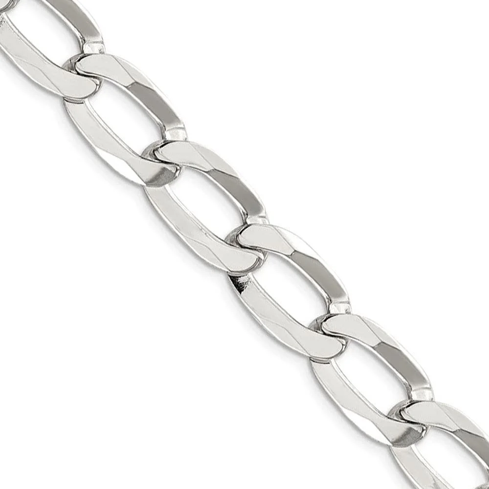 Solid .925 Sterling Silver 100 Open Link Flat Chain Necklace 4.0mm (3/16