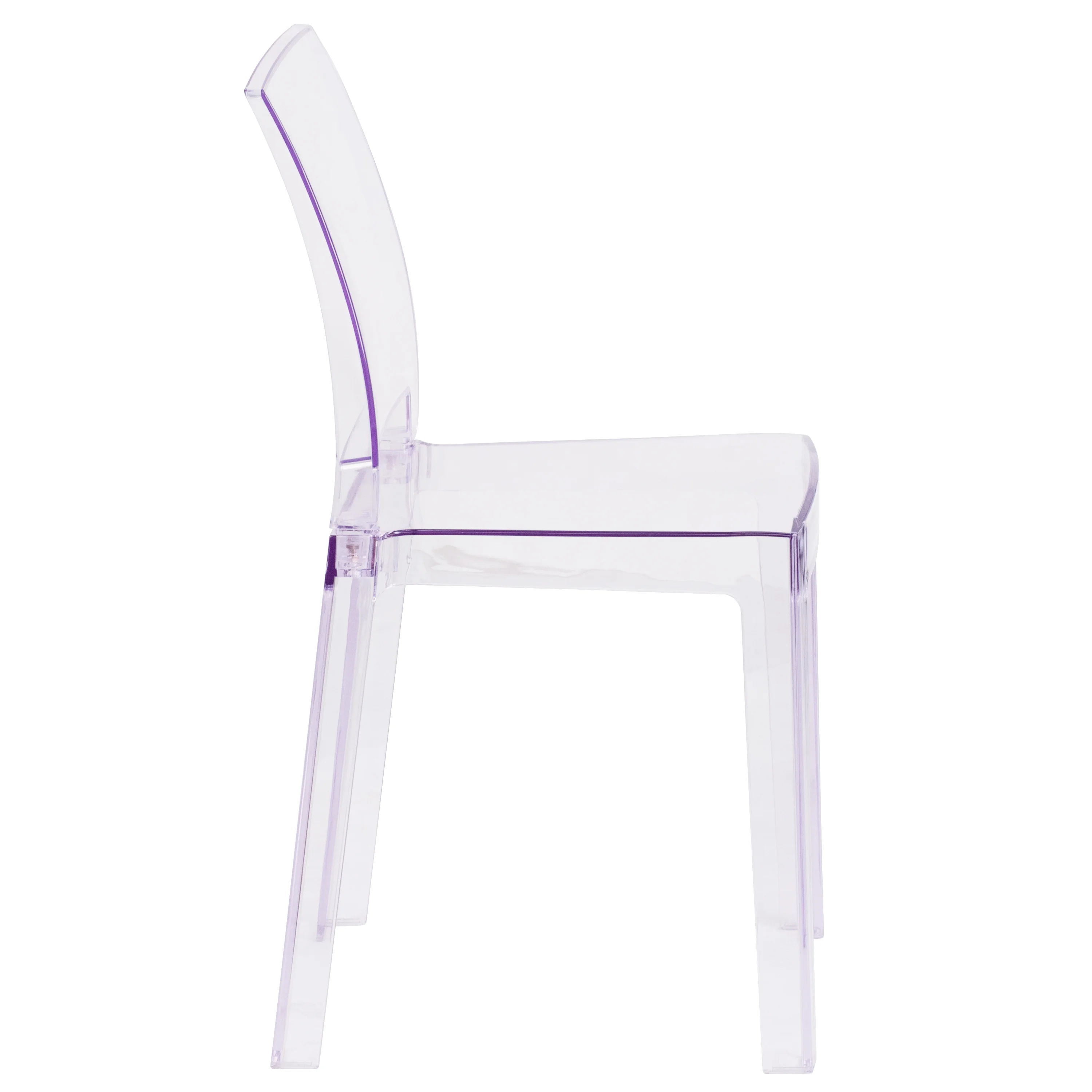 Flash Furniture Ghost Chair with Square Back in Transparent Crystal