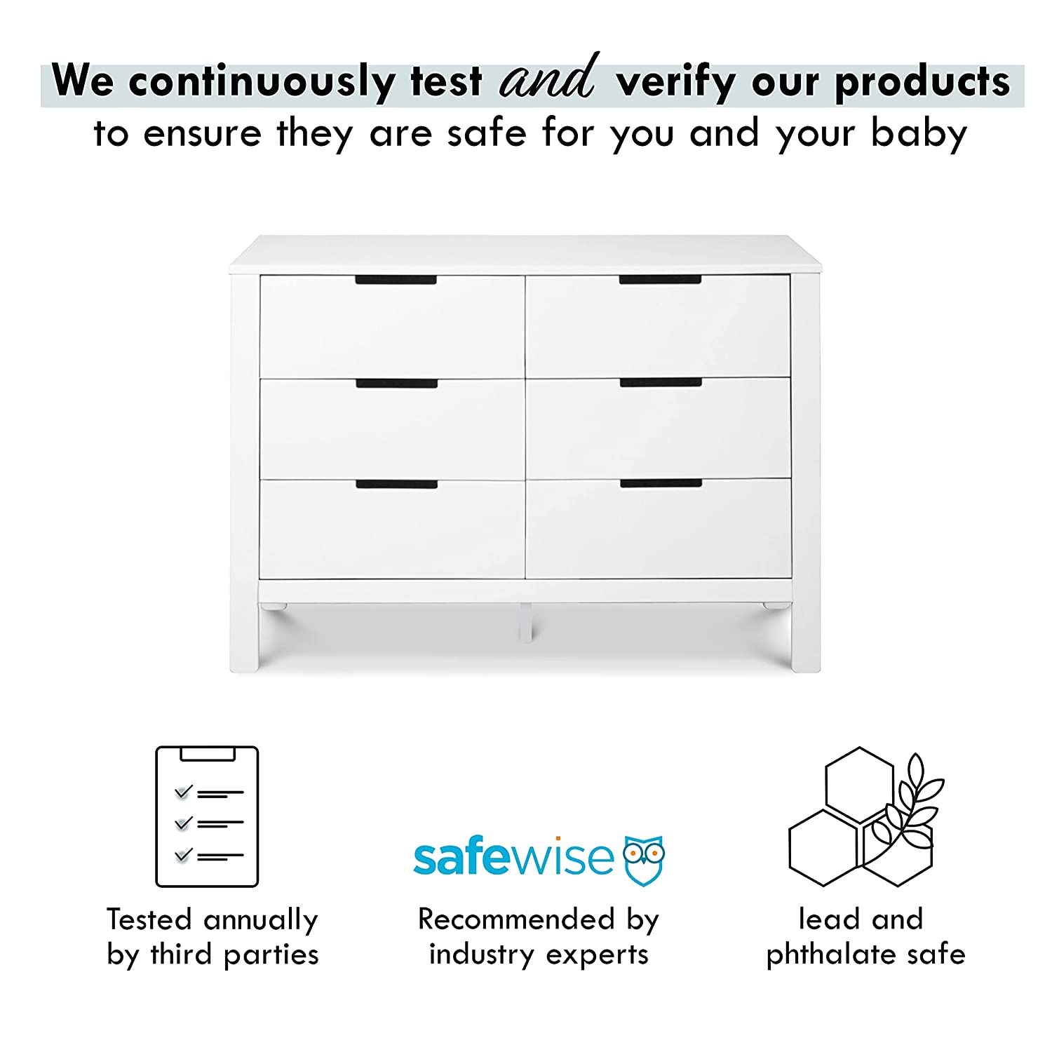 Popular DaVinci Colby 6-Drawer Double Dresser  Navy