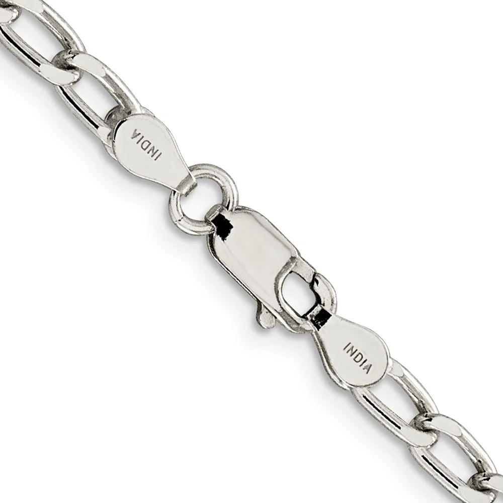 Sterling Silver 4.3mm Open Elongated Link Chain QQLL120-24