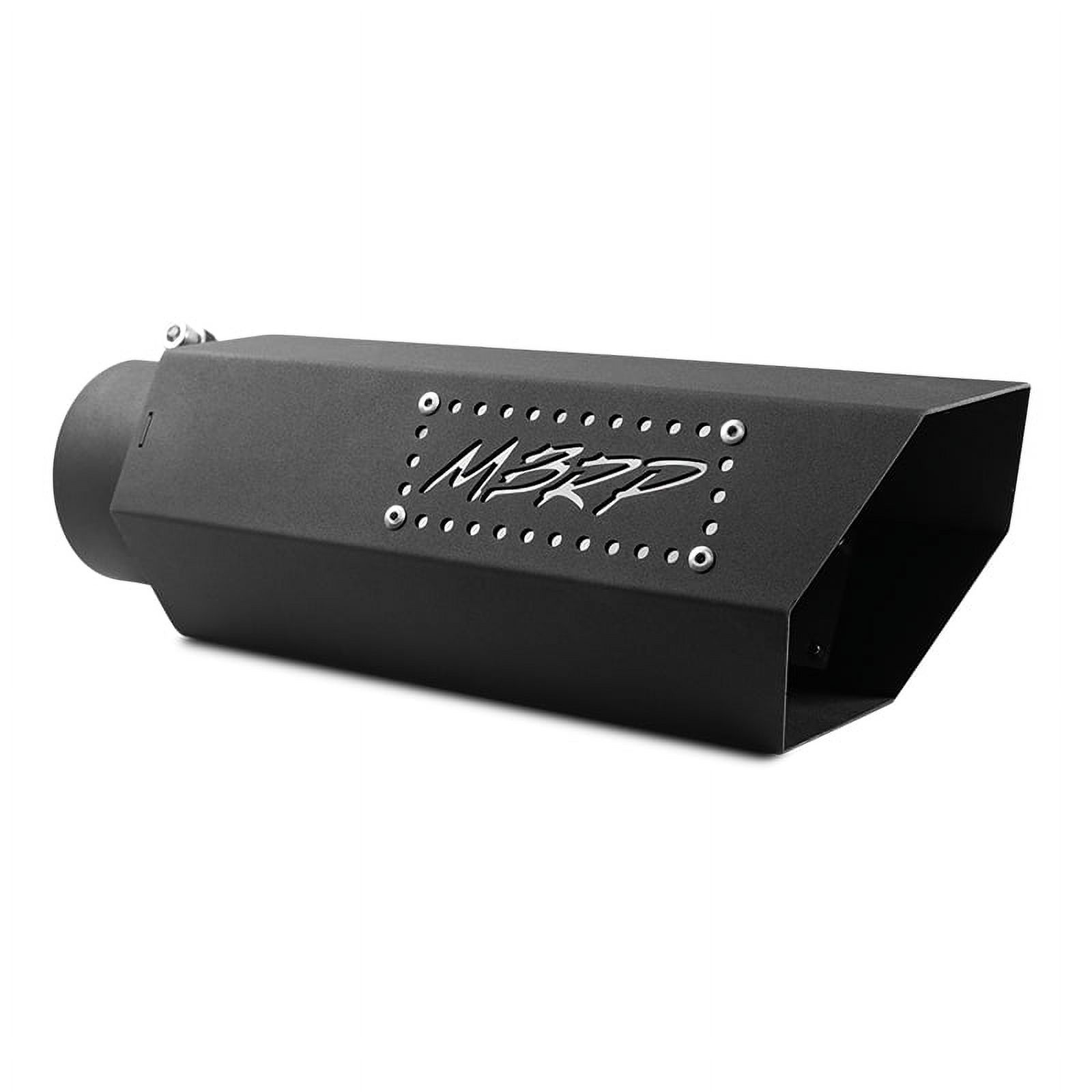 MBRP Universal Hex Tip 4in Inlet 16in Length w/ Logo - Black Coated