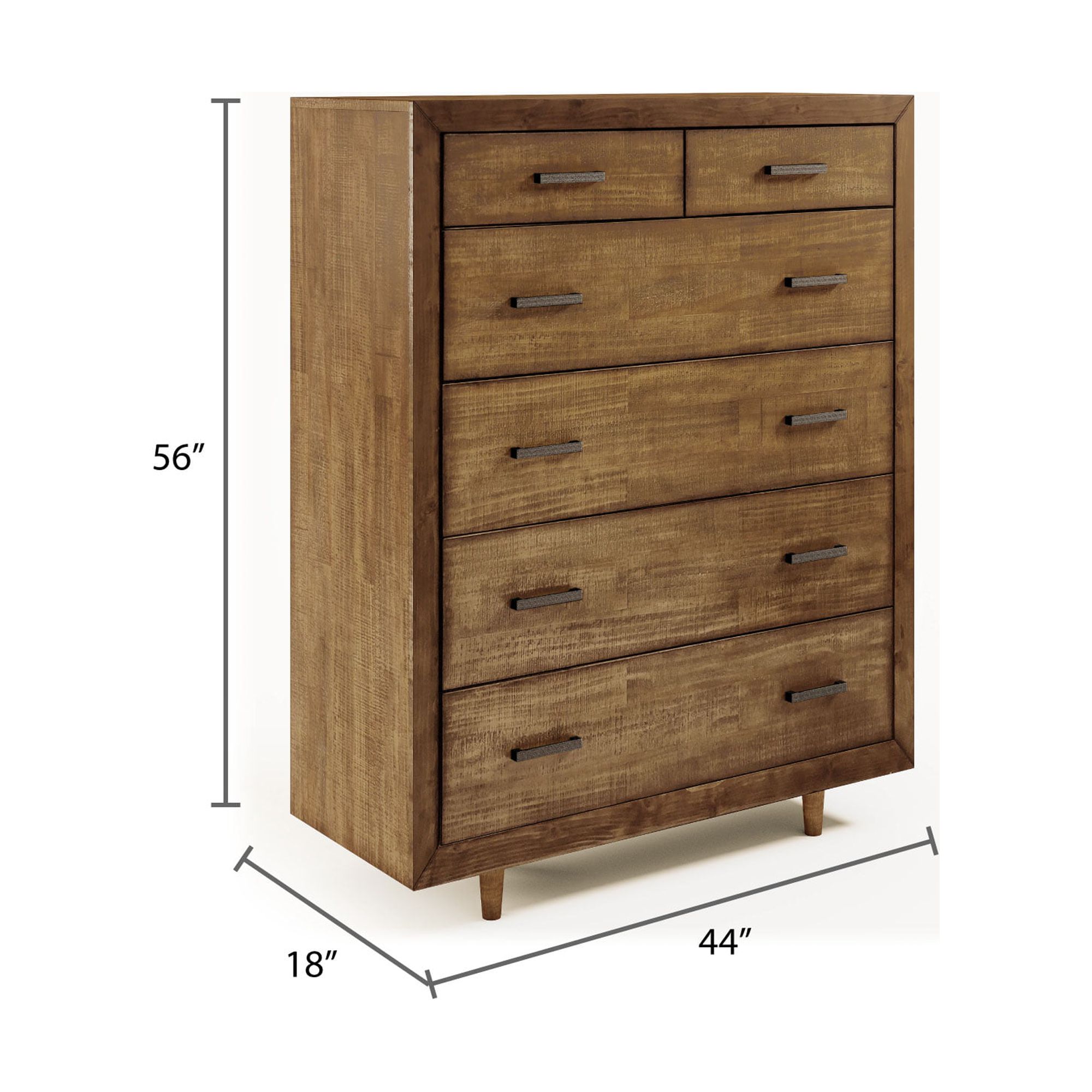 Devon & Claire Randy Mid-Century 6 Drawer Wood Chest, Brown