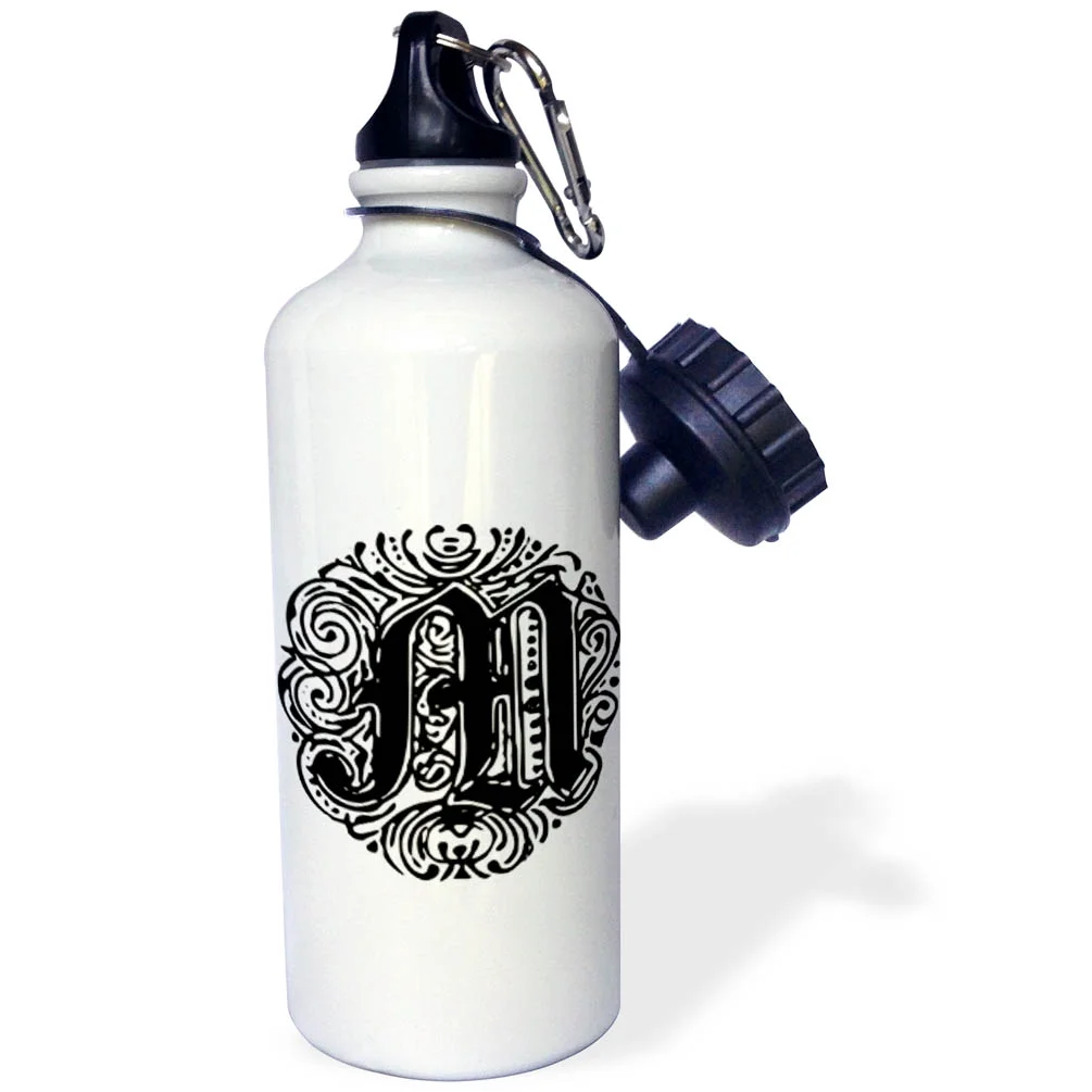 Fancy Letter M 21 oz Sports Water Bottle wb-14221-1