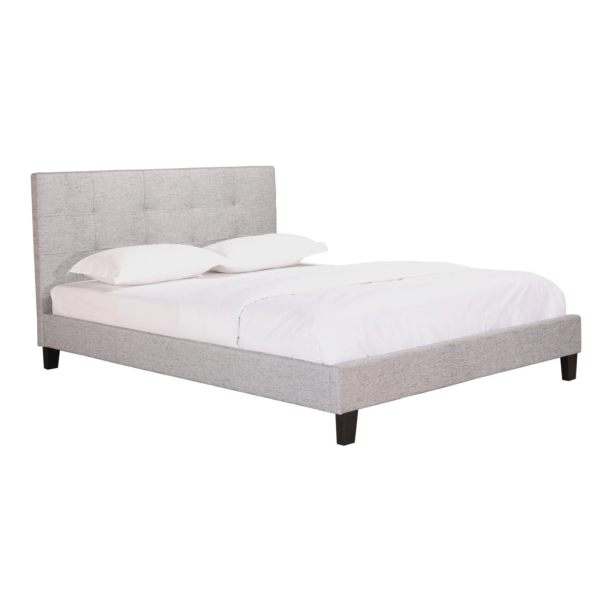 Moe's Home Collection Eliza Contemporary Fabric King Platform Bed in Light Gray