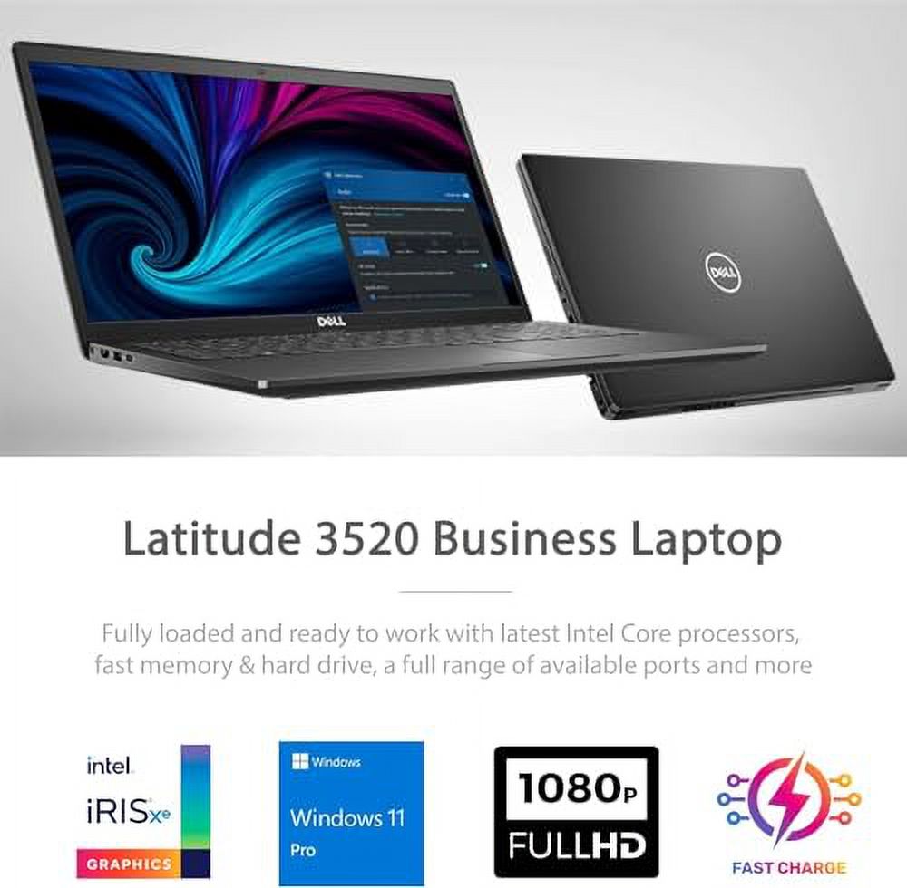 Dell Latitude 15.6 Inch FHD Business Laptop, Intel Core i7-1165G7, 32GB RAM, 1TB SSD, Windows 11 Pro, Fingerprint Reader, HDMI, SD Card, Black