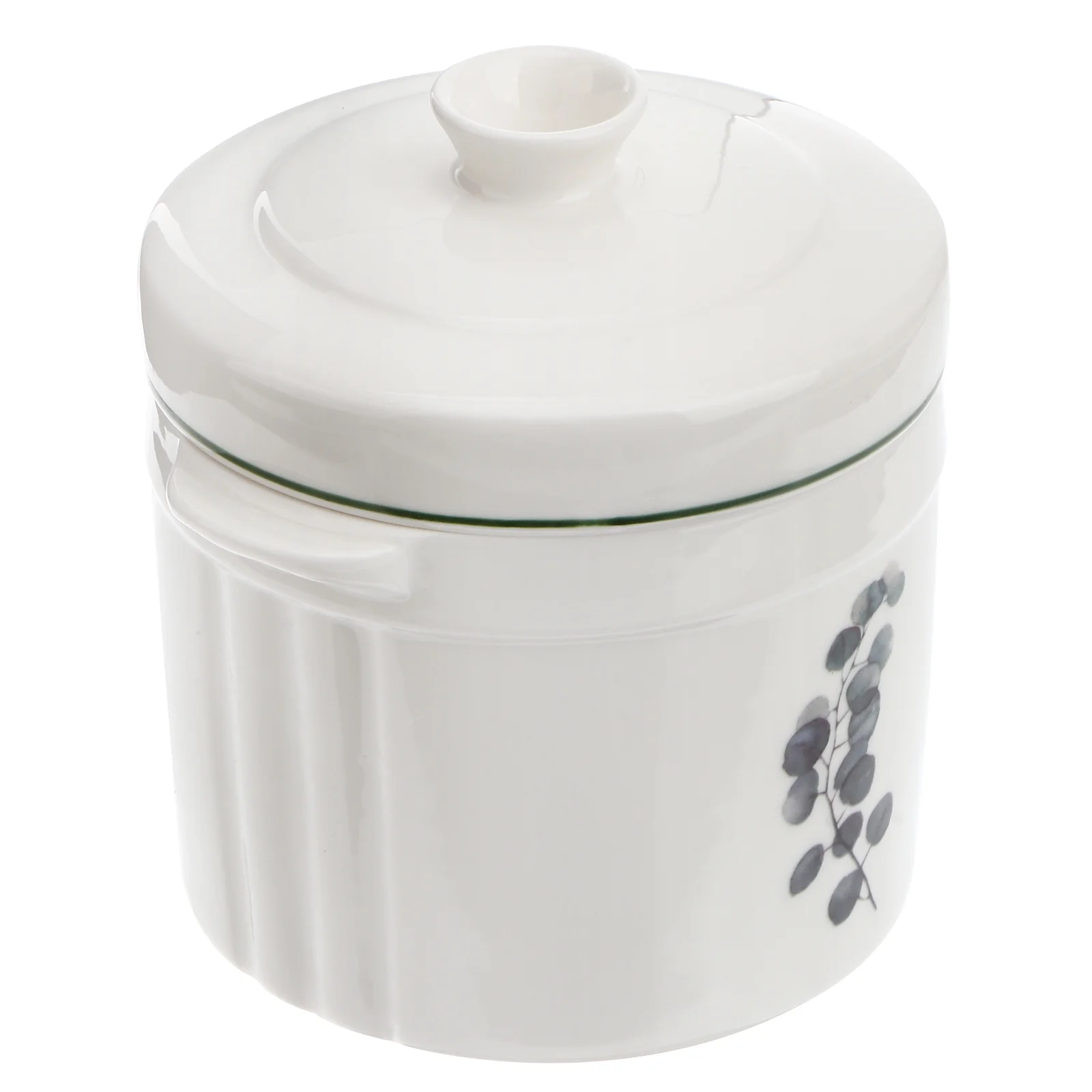 1Pc Ceramic Stew Pot Double Handles and Covers Soup Bowl Double Handles Bowl