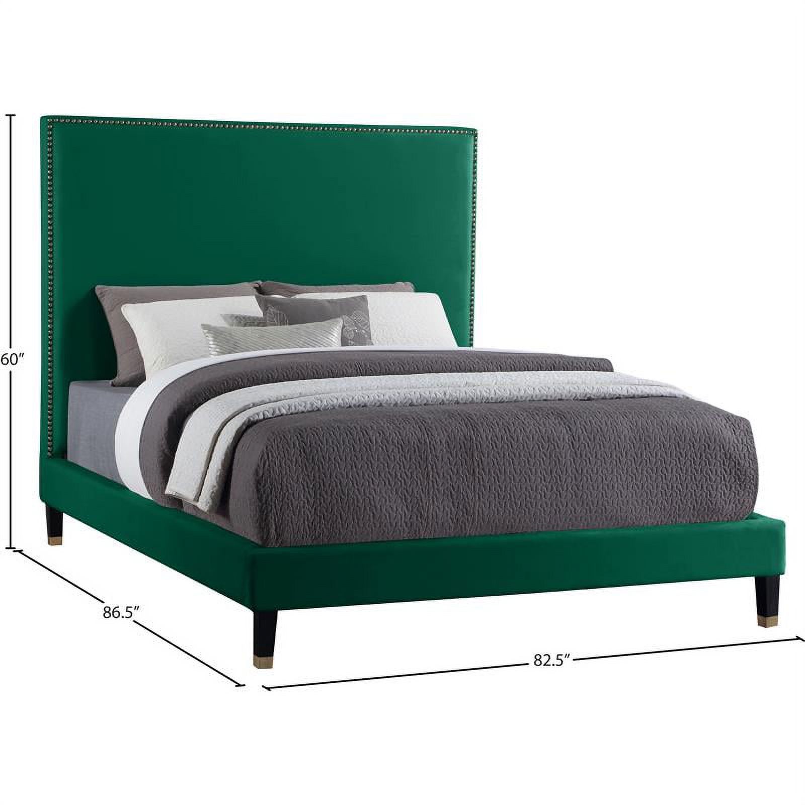 Meridian Furniture Harlie Green Velvet King Bed