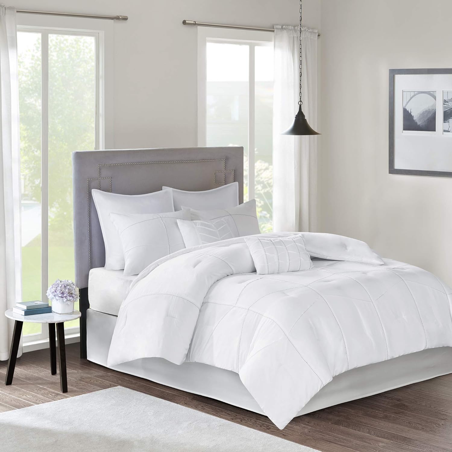 Codee 8 Piece Comforter Set White Queen (5DS10-0001)