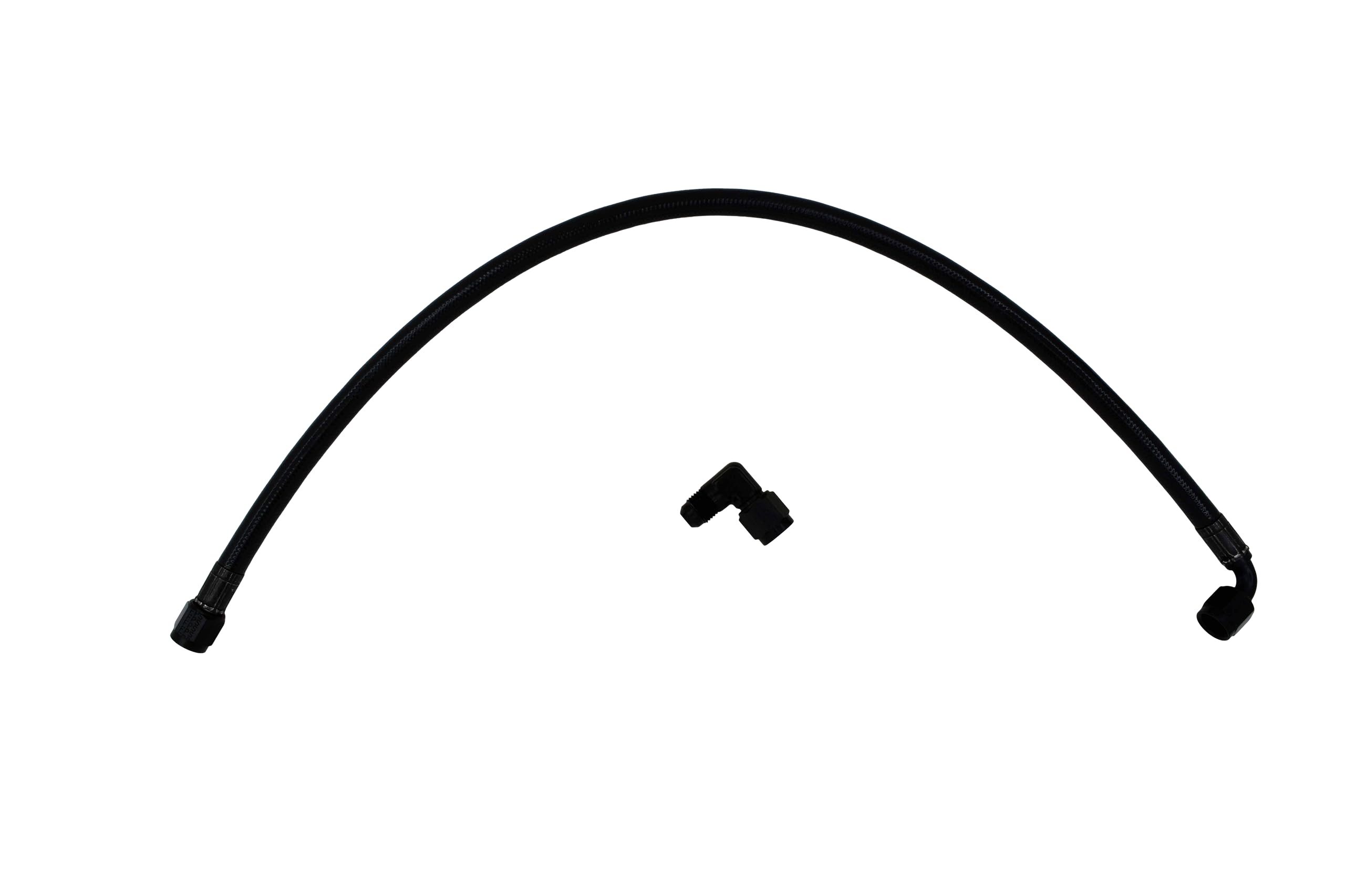 ICT Billet LS Swap -6AN Black Anodized Power Steering High Pressure Hose - 24 Inch Plumb Pump to rack and pinion and steering gear Made in USA 551082-HP24