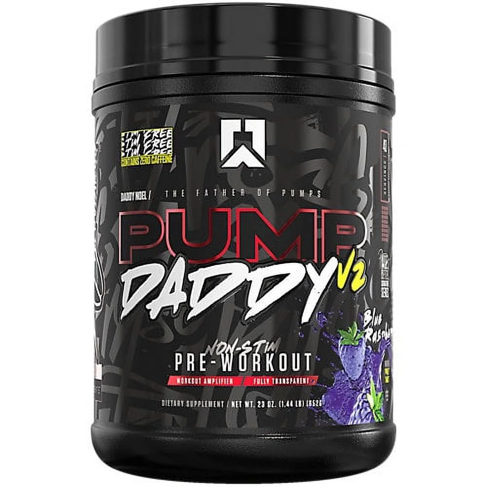 RYSE Pump Daddy V2, Non-Stim Pre-Workout, Blue Raspberry, 1.44 lb (652 g)