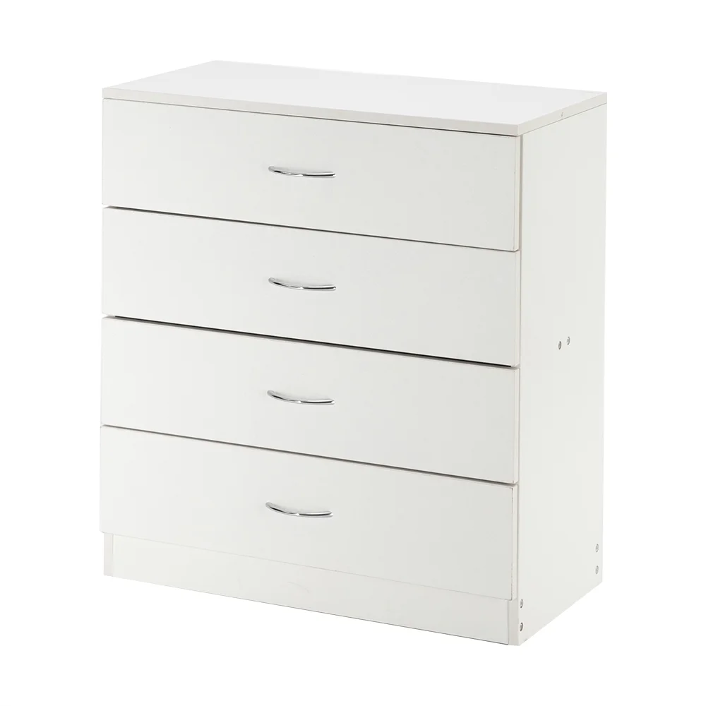 [FCH] Modern Home Furnishings Collection: White MDF Wood 4-Drawer Dresser with Sleek and Simple Design