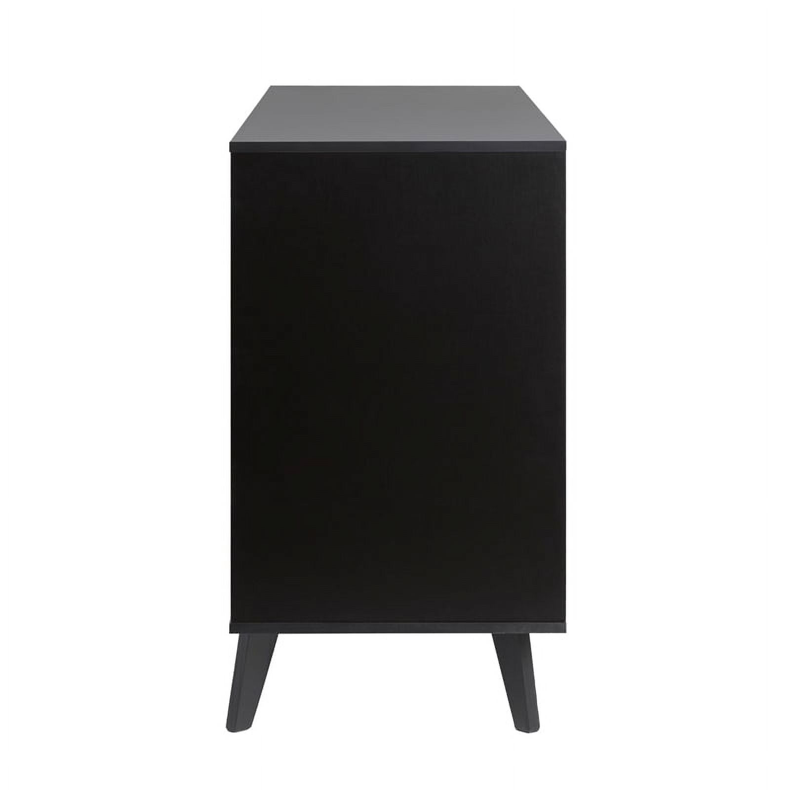 Pemberly Row Simple Wood 6 Drawer Dresser with Cut Out Handles - Black