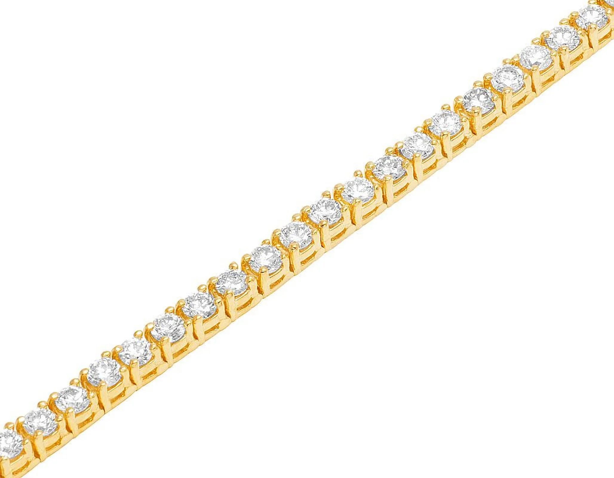 14K Yellow Gold 4MM Tennis Solitaire Diamond Bracelet 9.10CT 8