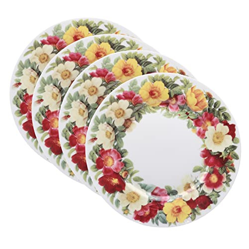 Gracie Bone China Spicy Poppy Dessert/Salad Plate 7.5-Inch (Set of 4)