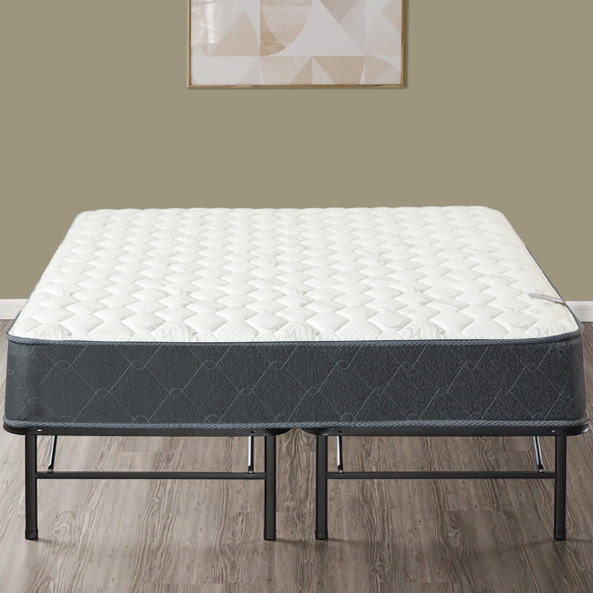 Onetan  Mattress and Platform Bed Set, 10-Inch Memory Foam Medium Tight Top Hybrid Mattress and 14