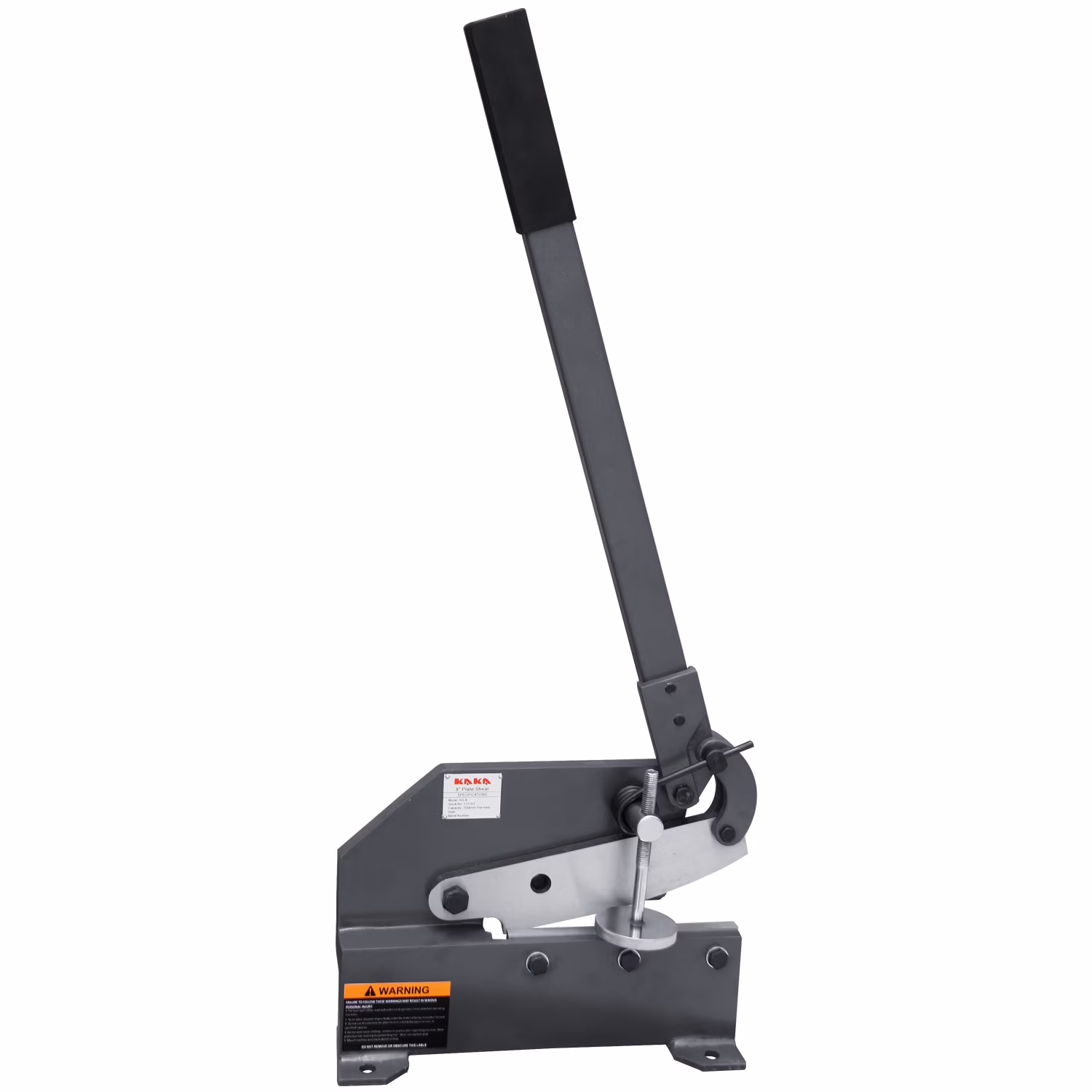 Kaka industrial HS-8 8 inch Hand Plate Shear, Bench Shear Throatless Multiple Purpose Benchtop Throatless Sheet Metal Cutter for Shear Carbon Steel Plates and Bars