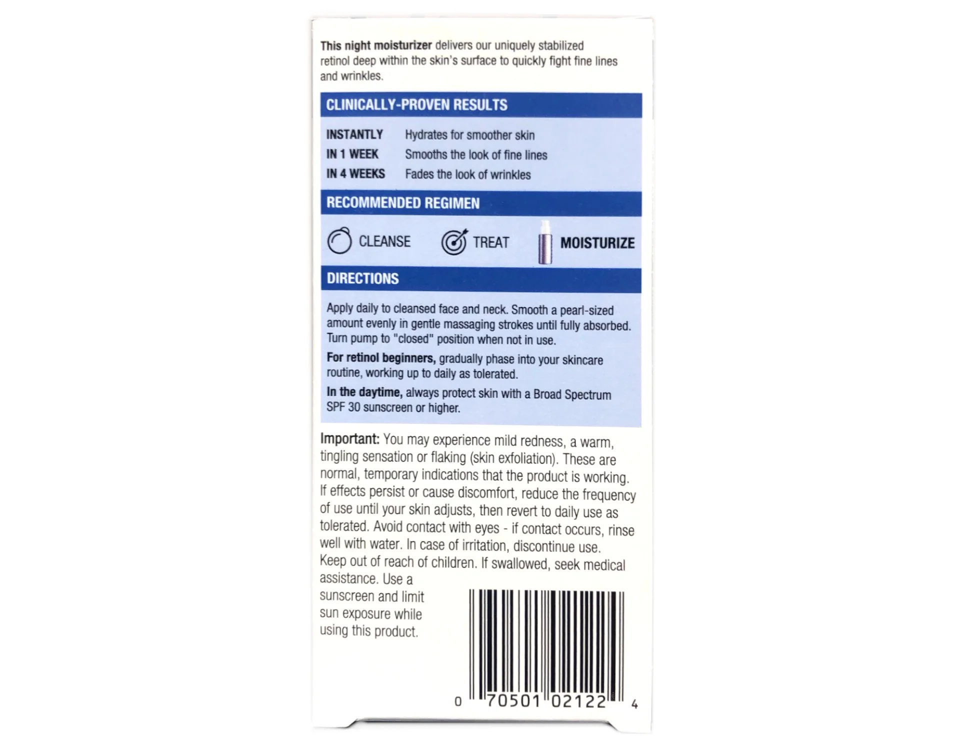 Neutrogena Rapid Wrinkle Repair Moisturizer Night 1 oz (Pack of 2)