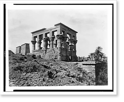 Historic Framed Print, [Kiosk of the Emperor Trajan (Pharaoh's Bed)], 17-7/8