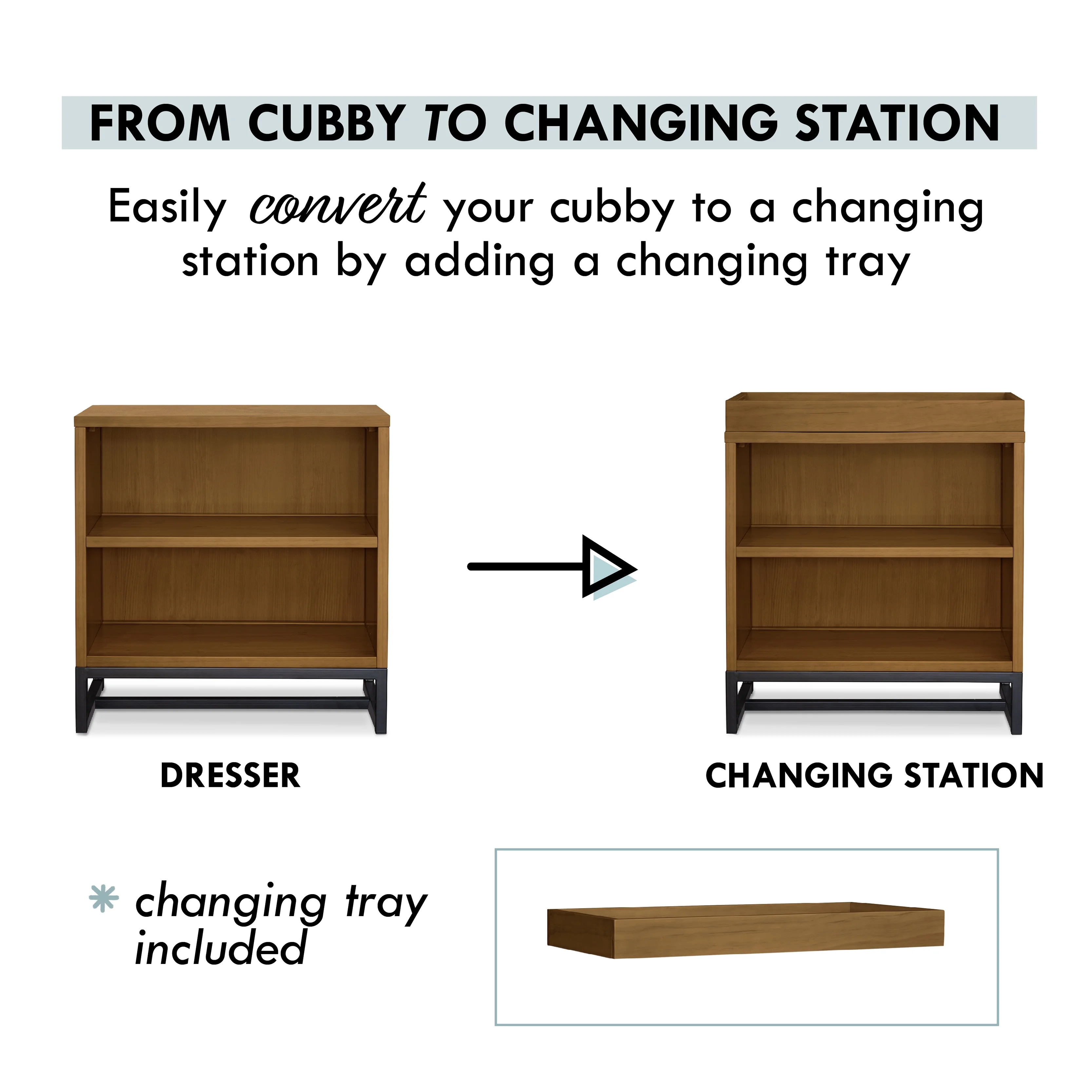 DaVinci Ryder Convertible Cubby Changer & Bookcase in Walnut