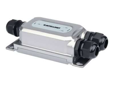 Intellinet 2-Port Outdoor Vandalproof Gigabit PoE++ Extender, Two 30 W Ports, Extends PoE up to 100 m (328 ft.), 60 W Power Budget, IEEE 802.3bt (4PPoE) Compliant, IP67 Waterproof, IK10-rated, Metal Housing - Network/power extender - 1GbE - 10Base-T,