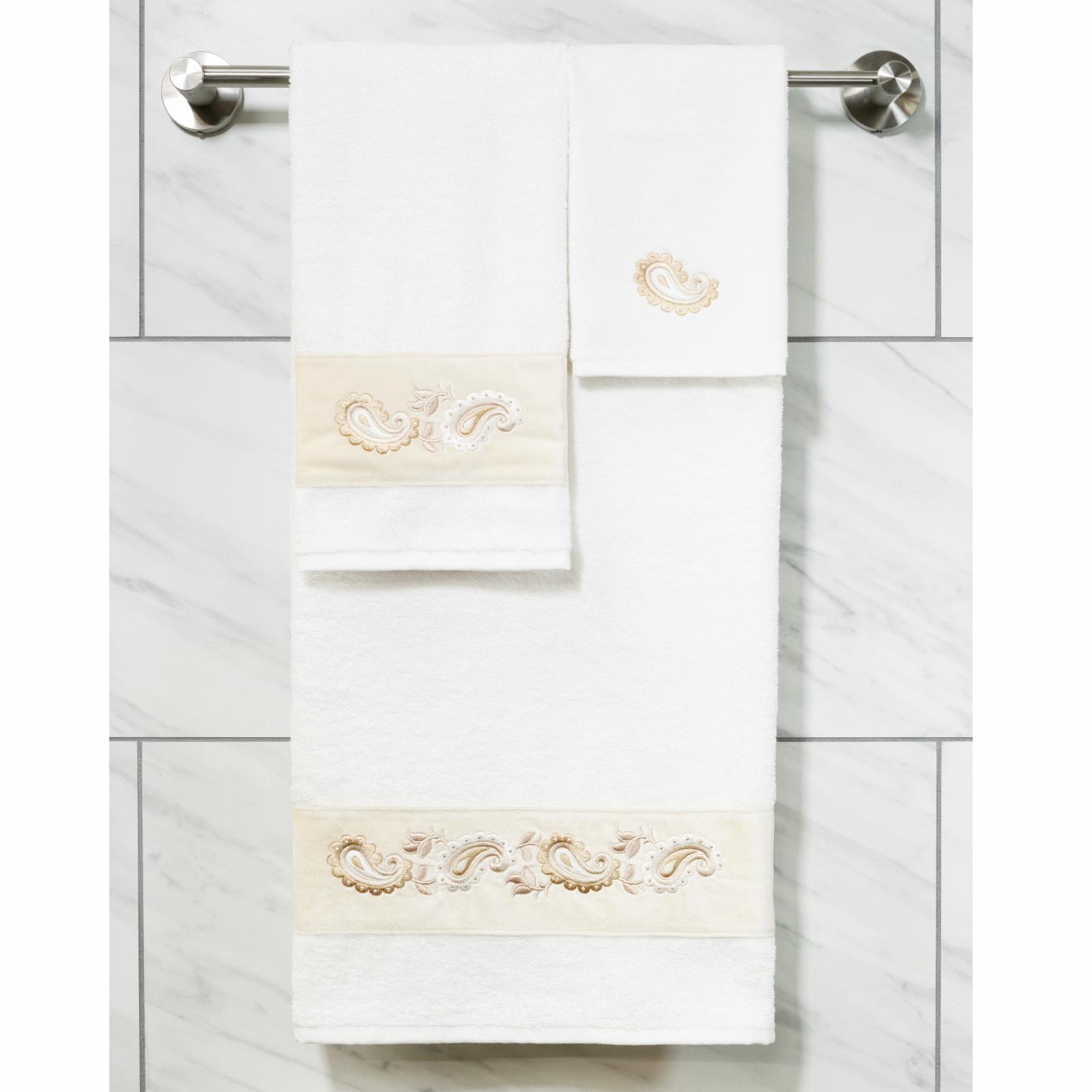 Linum Home Textiles Turkish Cotton Mackenzie 2 Piece Embellished Hand Towel Set