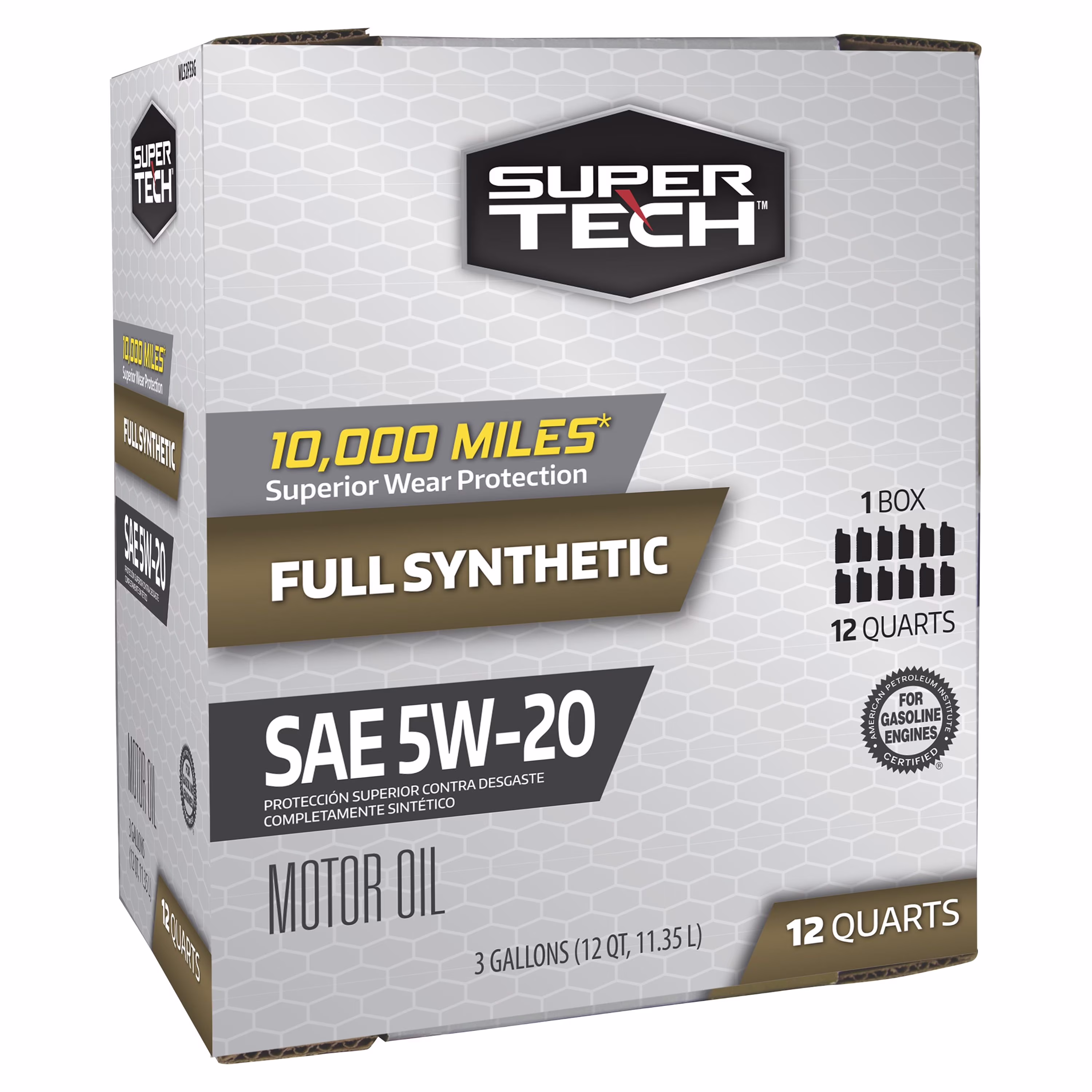 Super Tech Full Synthetic SAE 5W-20 Motor Oil, 12 Quart Bag (3 gallons)