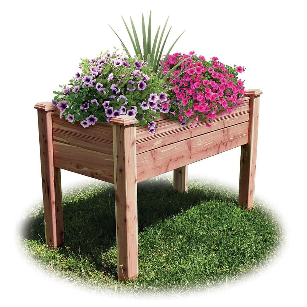 The Redy-Gardenâ¢ Cedar Elevated Garden Bed