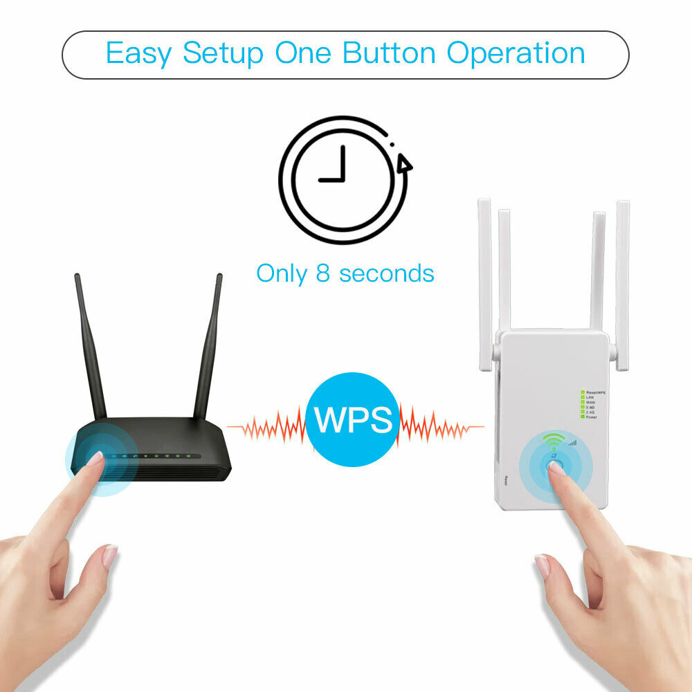 WiFi Extender, Up to 1200Mbps WiFi Range Repeater 2.4Ghz & 5Ghz Dual Band, Wireless Signal Booster