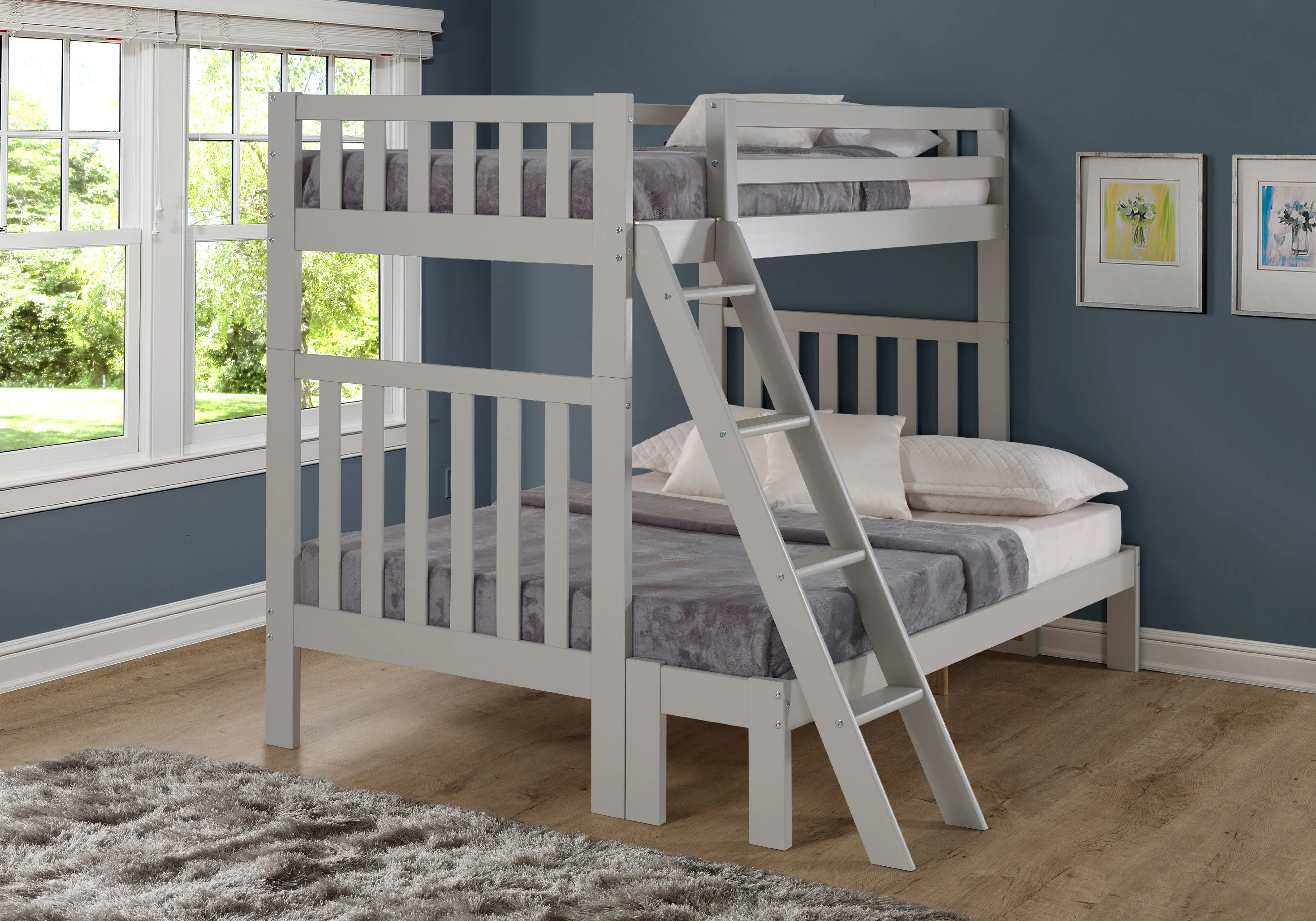 Aurora Twin Over Full Bunk Bed, Dove Gray