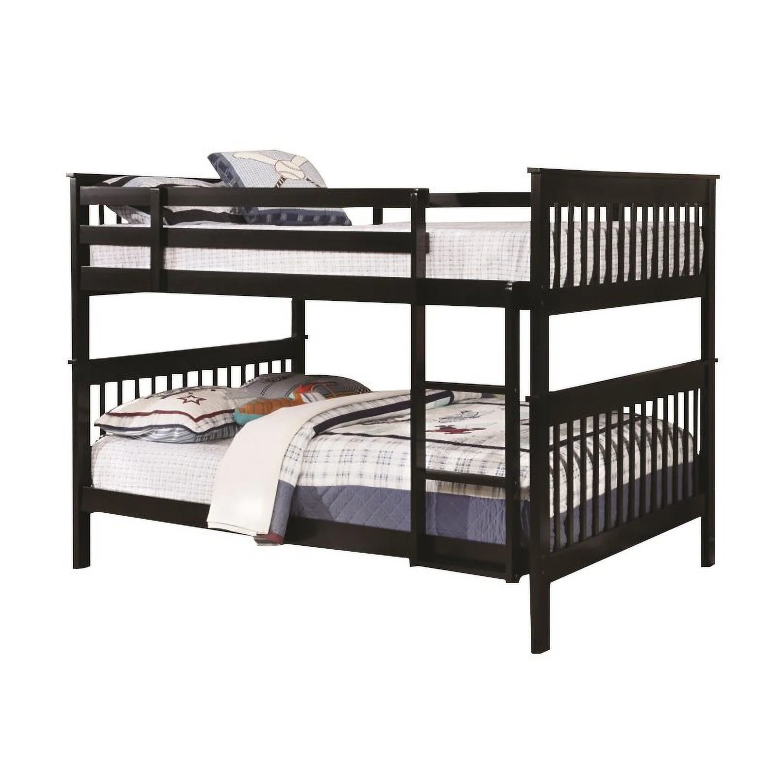 Kingfisher Lane Transitional Full Over Full Wood Bunk Bed in Black